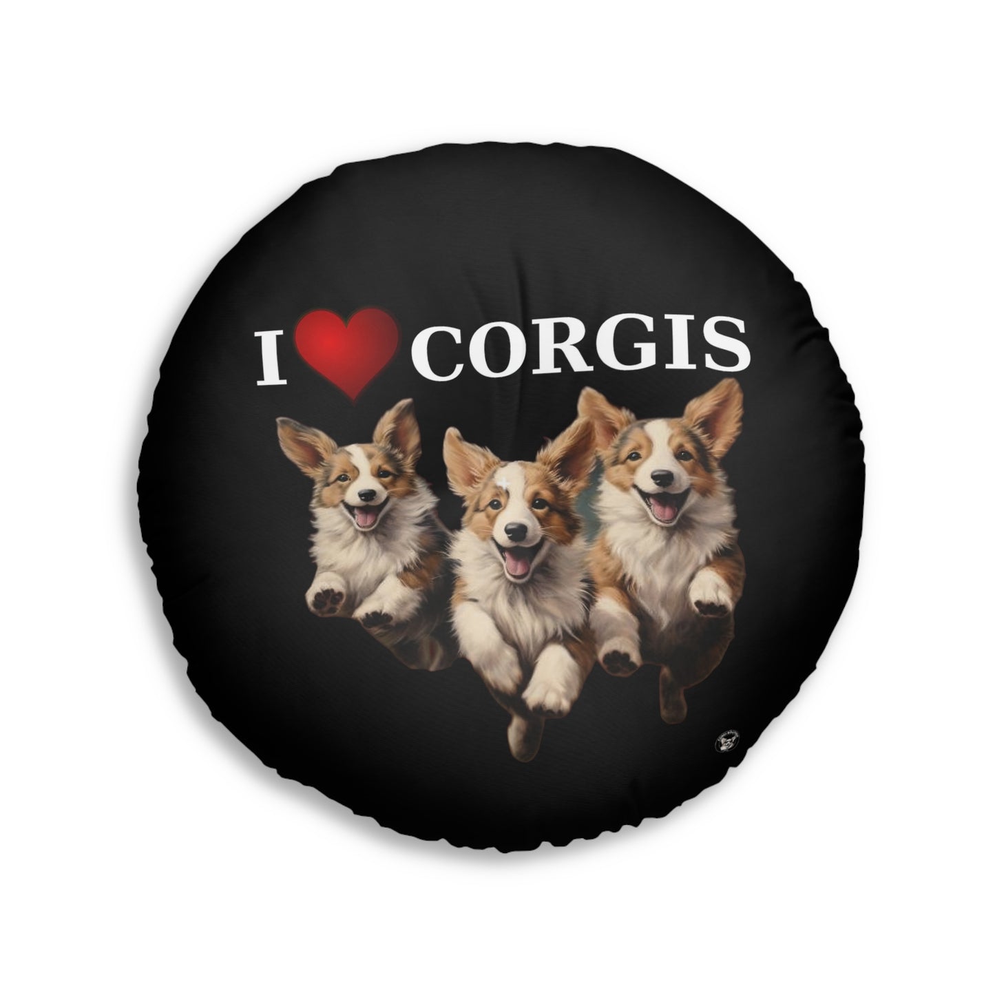 I Heart Corgis in Black - Floor Pillow