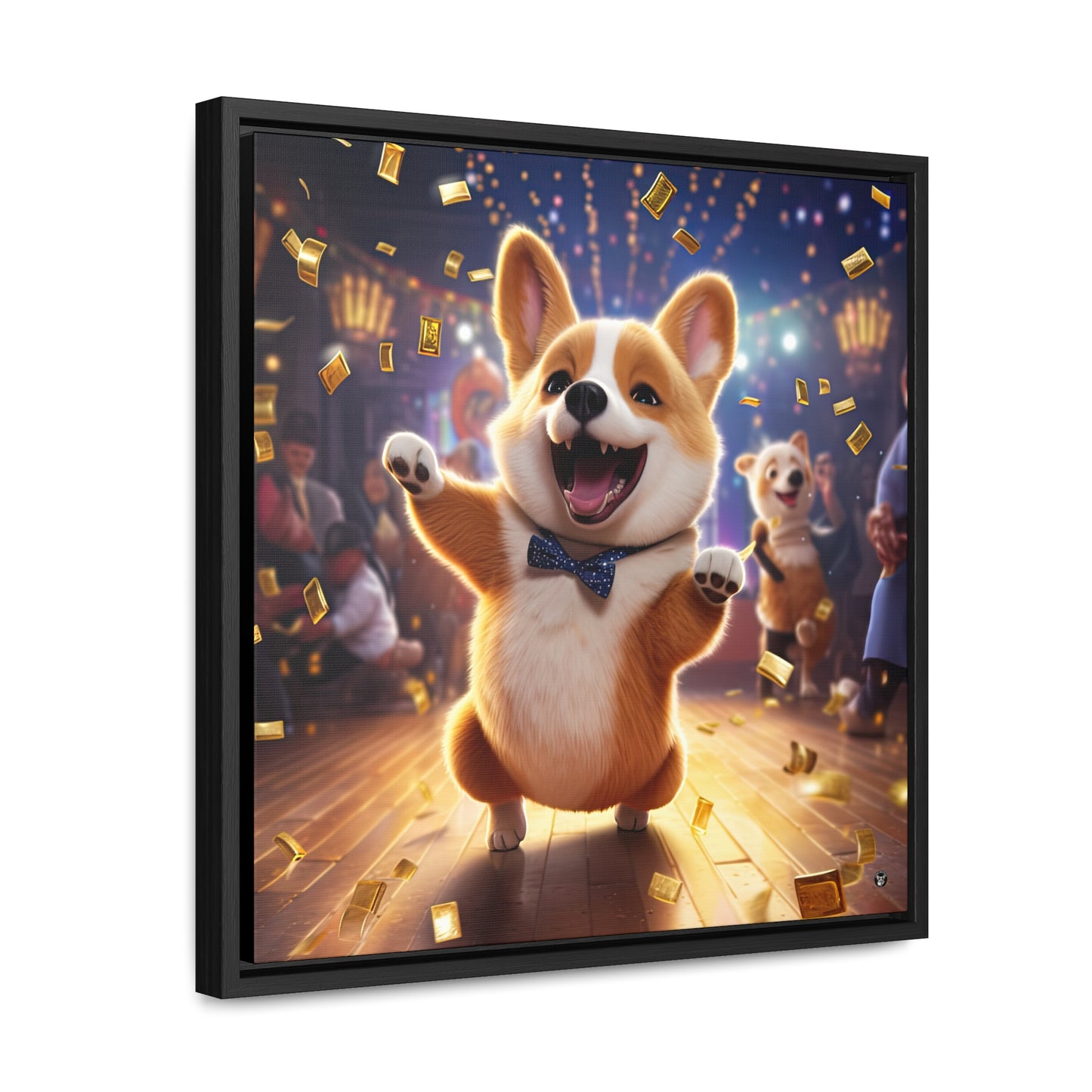 Boogaloo Corgi - Framed on Canvas