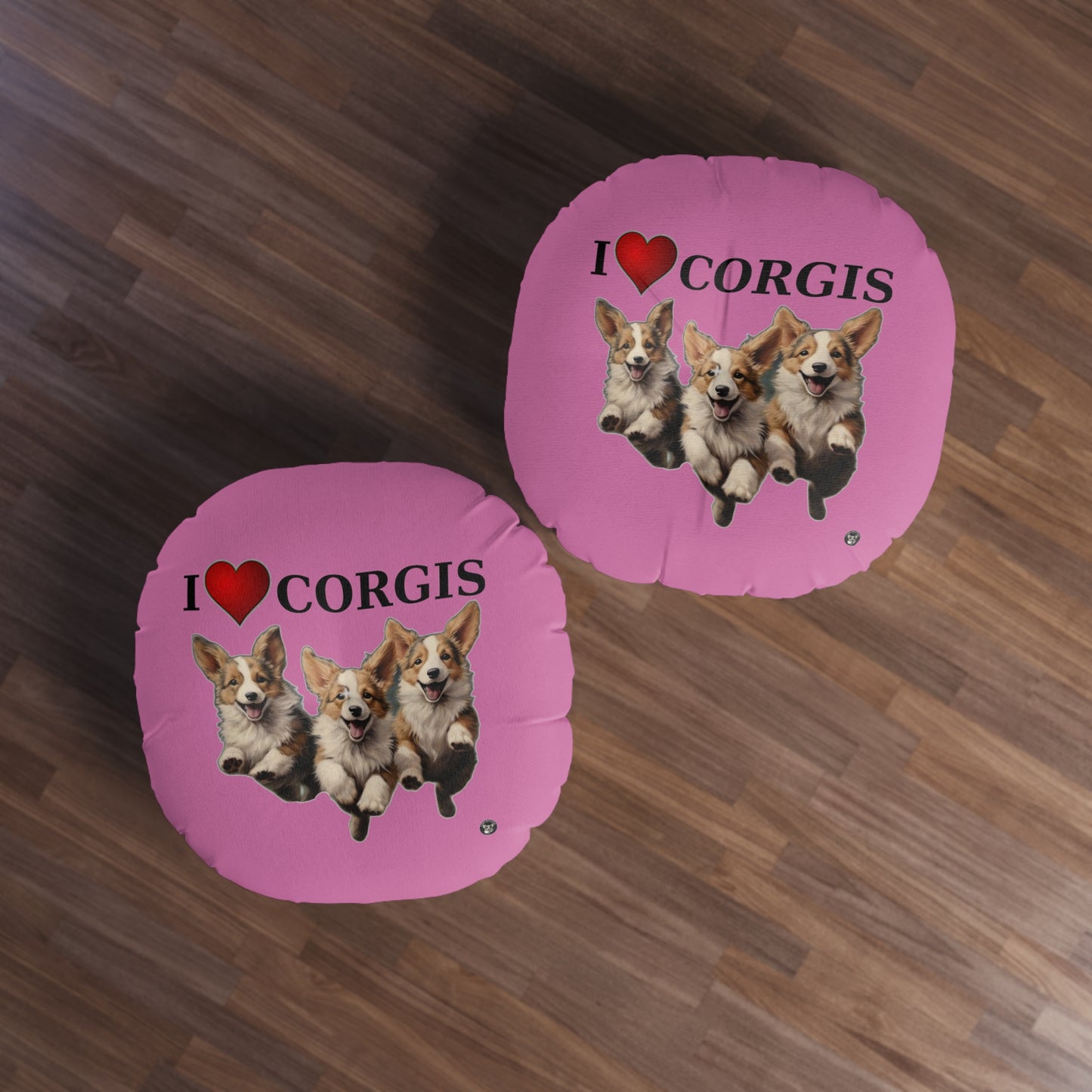 I Heart Corgis in Pink - Floor Pillow