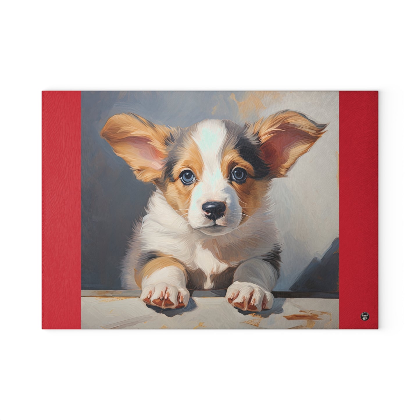 Puppy Portrait - Glass Cutting Board
