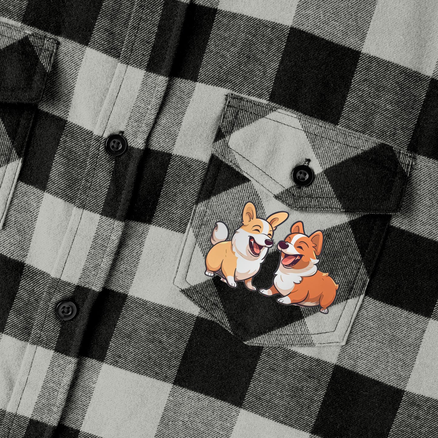 Corgi Couple - Flannel Shirt
