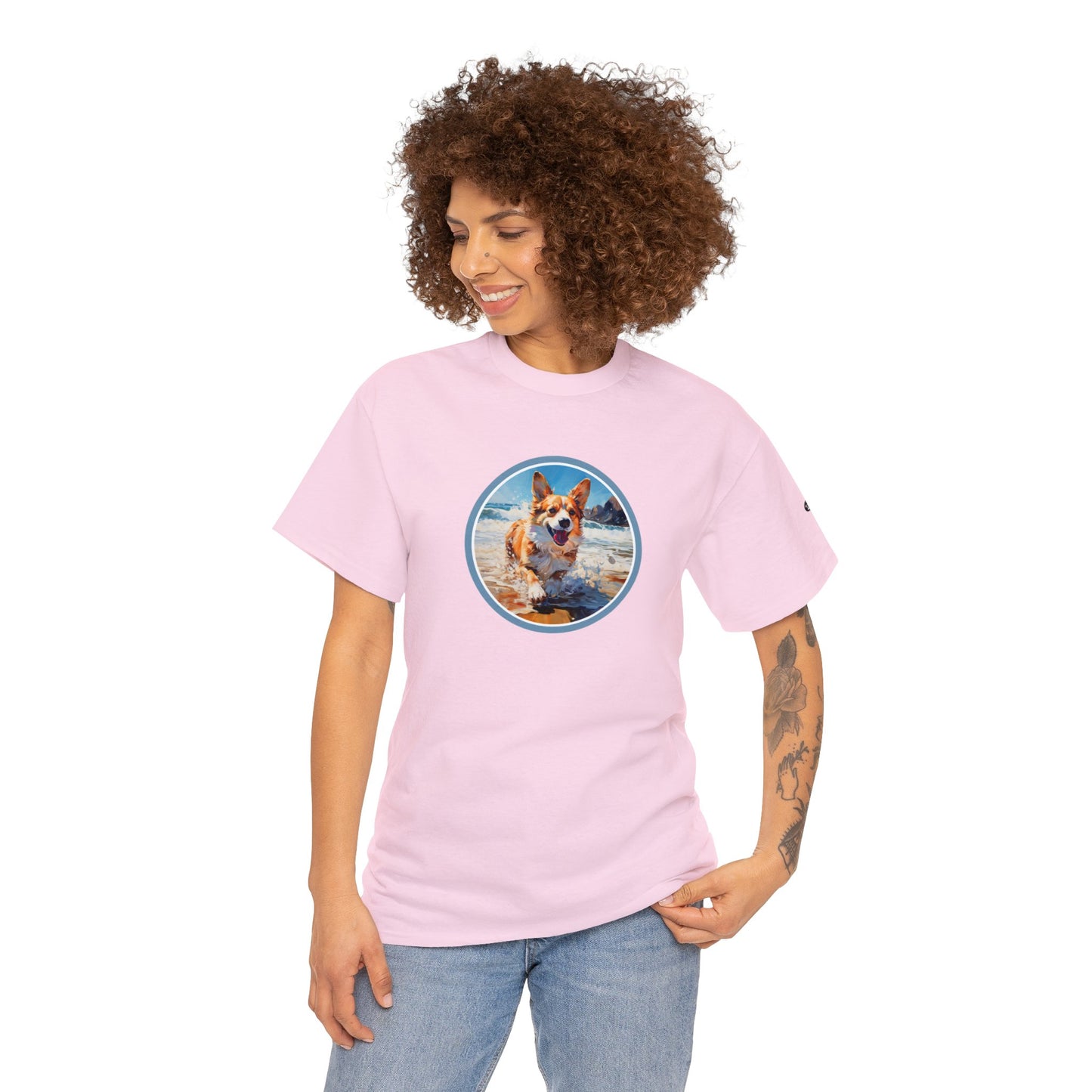 Coastal Corgi - Unisex Heavy Cotton Tee