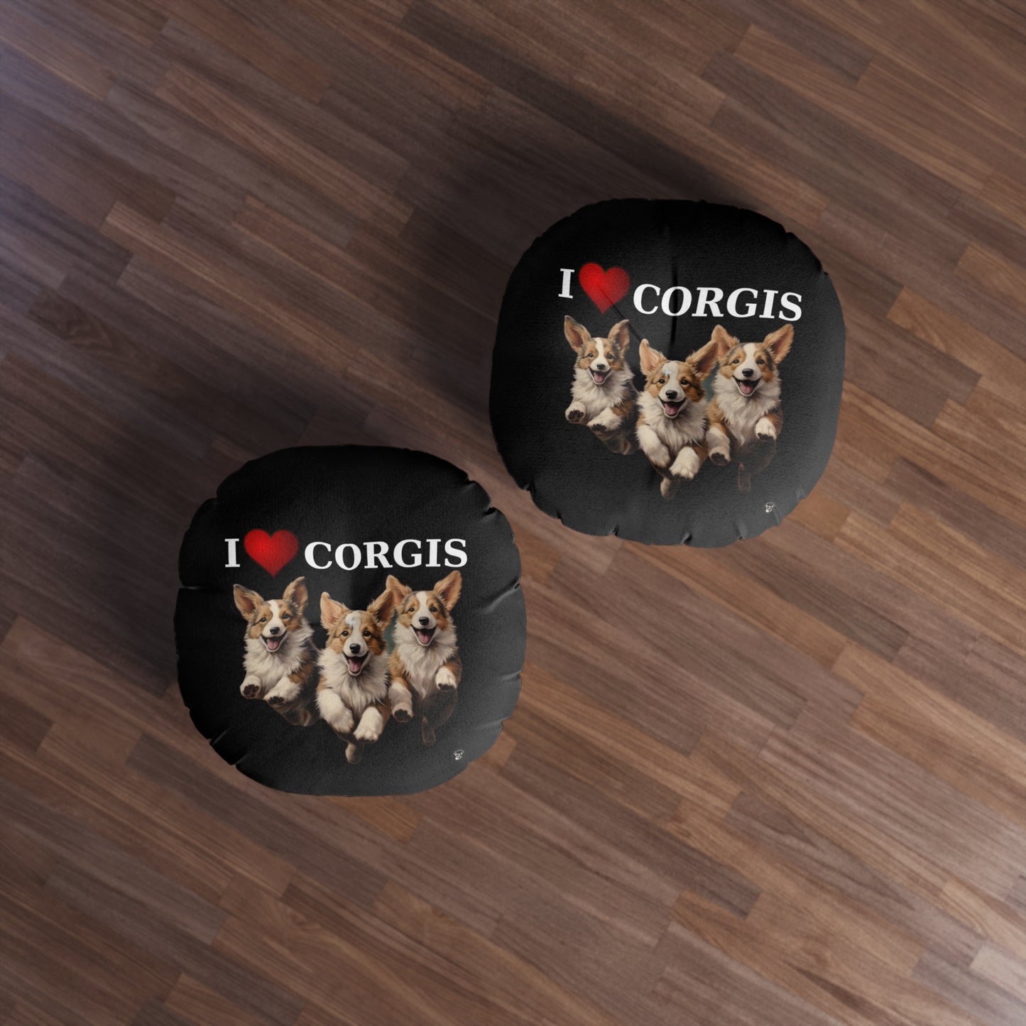 I Heart Corgis in Black - Floor Pillow