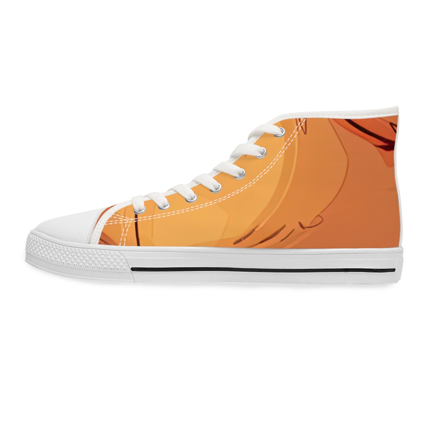 Cutie Patootie Corgi Autumn Orange Women's High Top Casual Canvas Sneakers