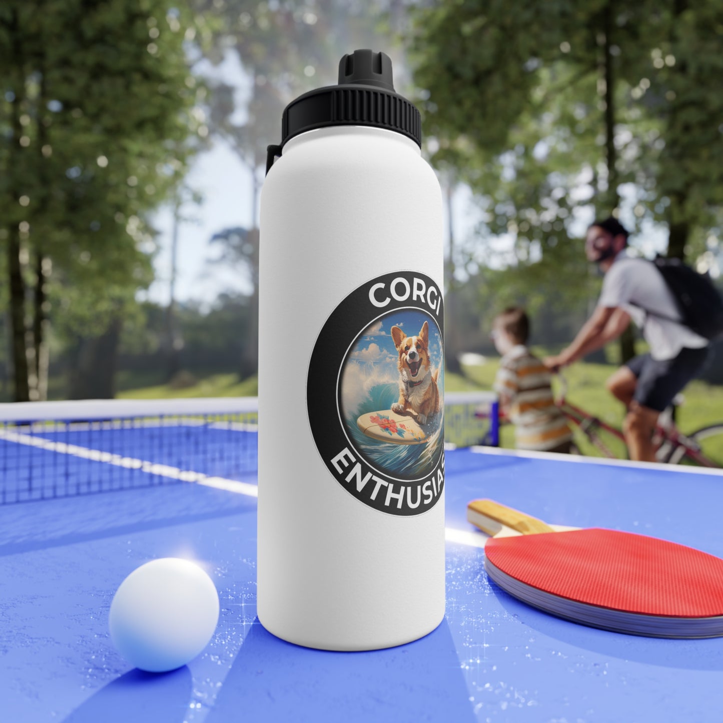 Corgi Enthusiast - Water Bottle with Sport Lid