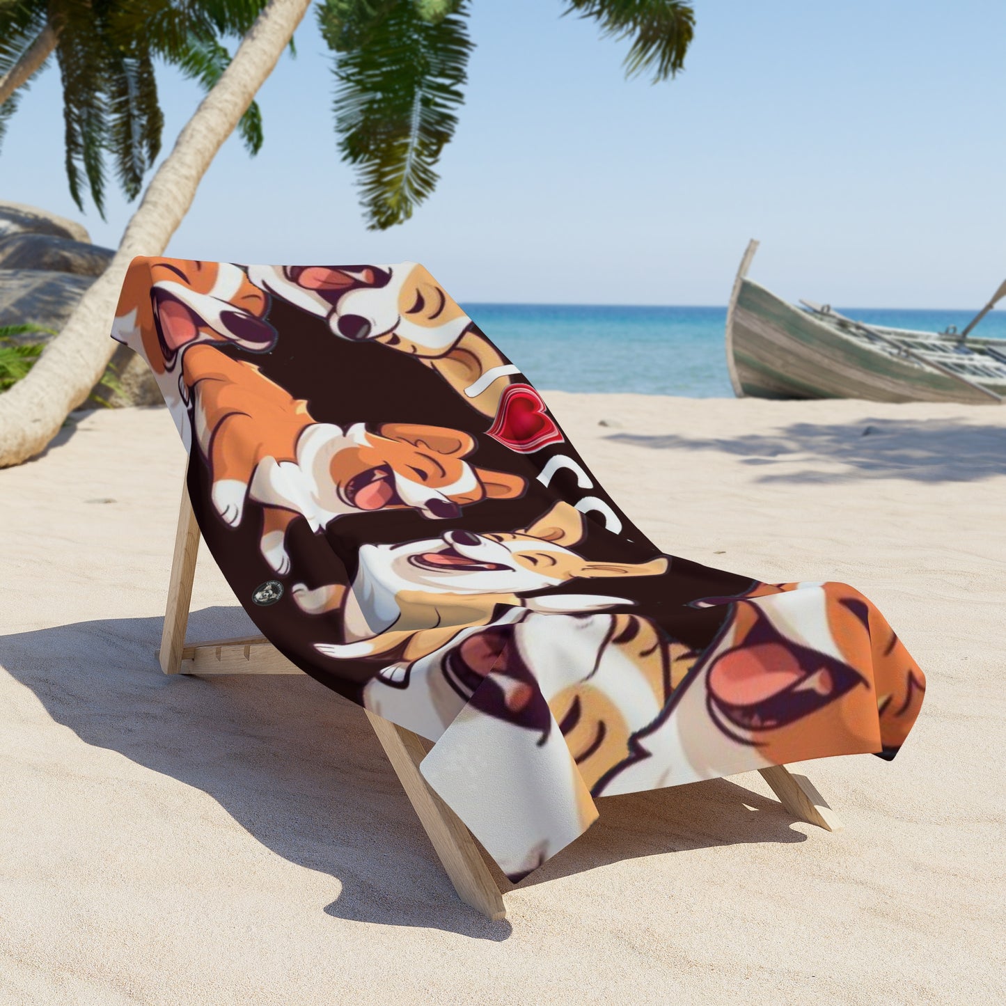 Serviette de plage Corgis "I Heart Corgis"