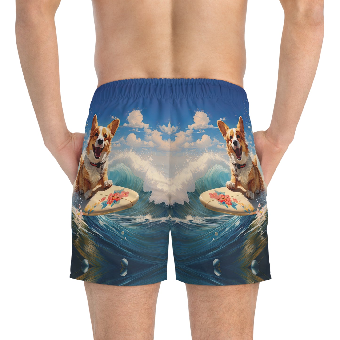 Cowabunga Corgi Swim Trunks