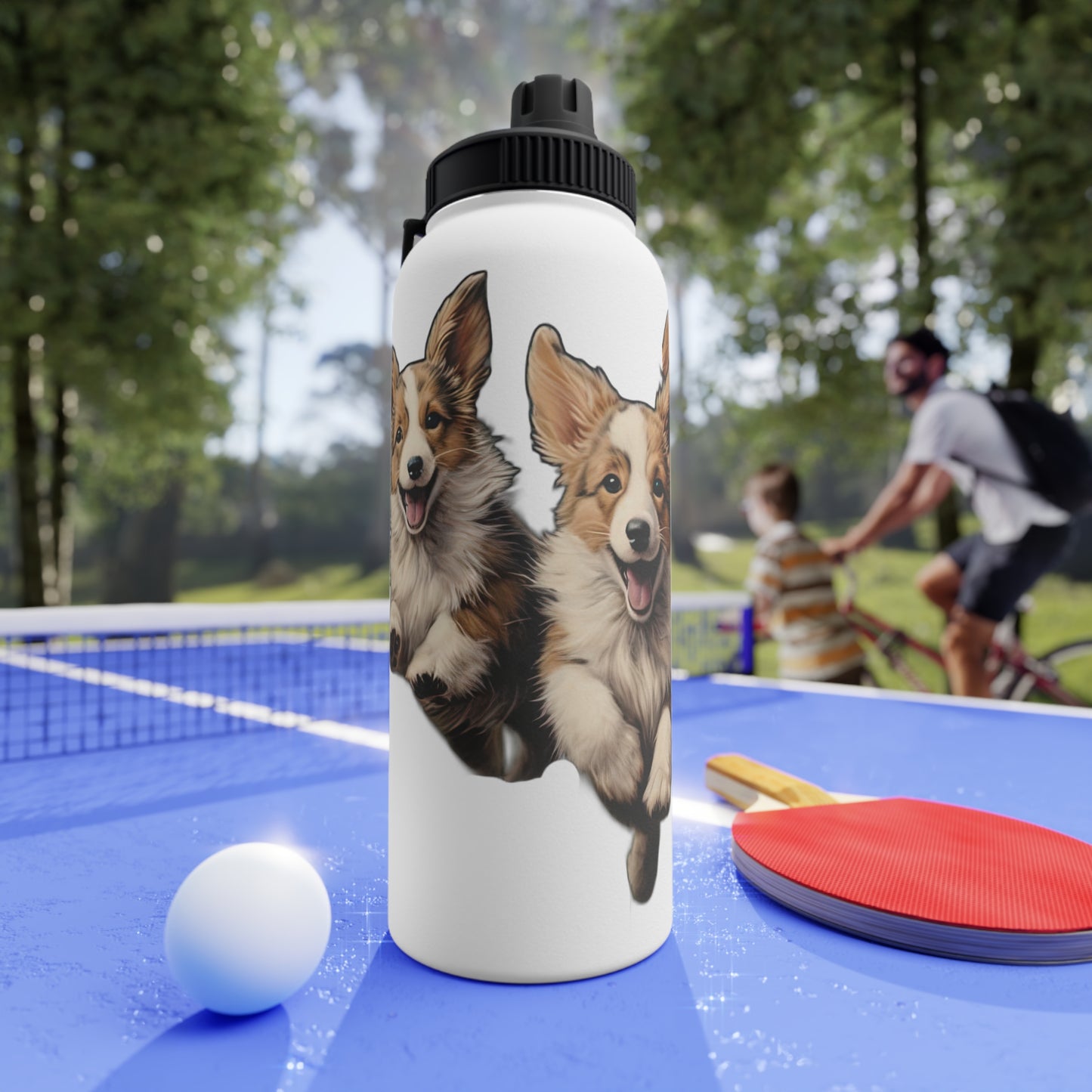 Corgi Enthusiasm - Water Bottle with Sport Lid