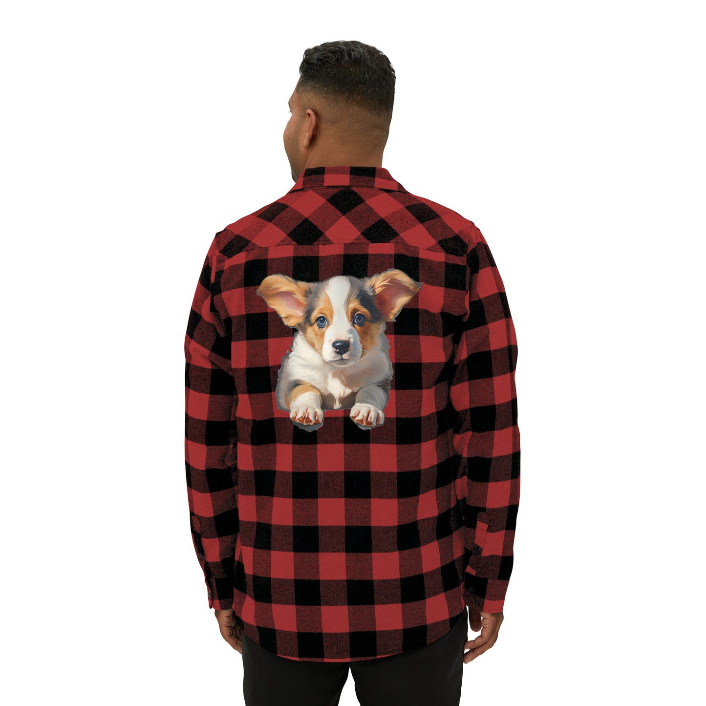Puppy Portrait - Flannel Shirt