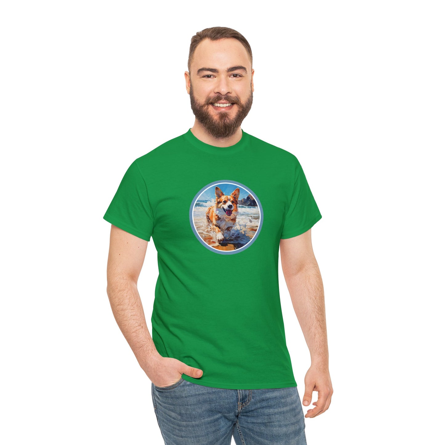 Coastal Corgi - Unisex Heavy Cotton Tee