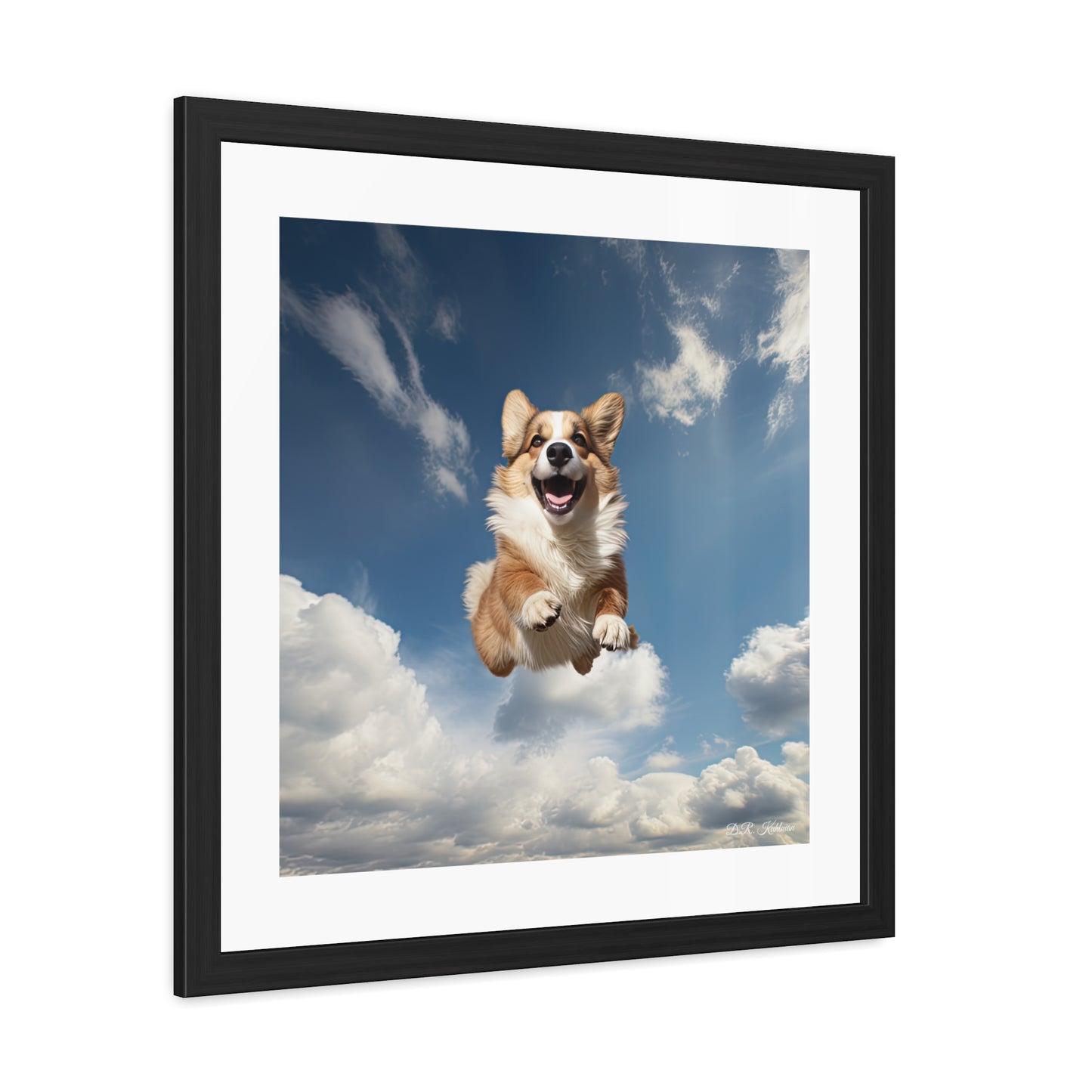 Flying Corgi - Framed Print