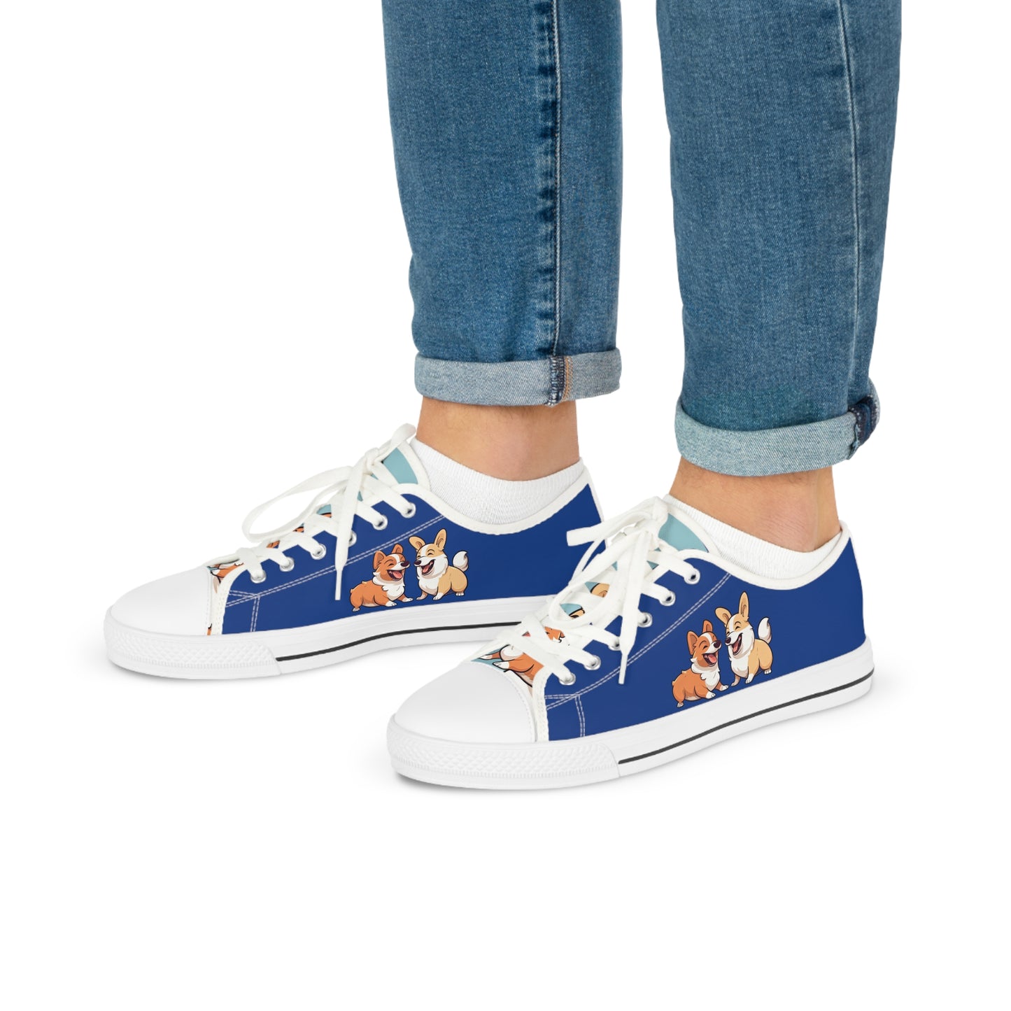 Corgi Couple - Men's Low Top Sneakers