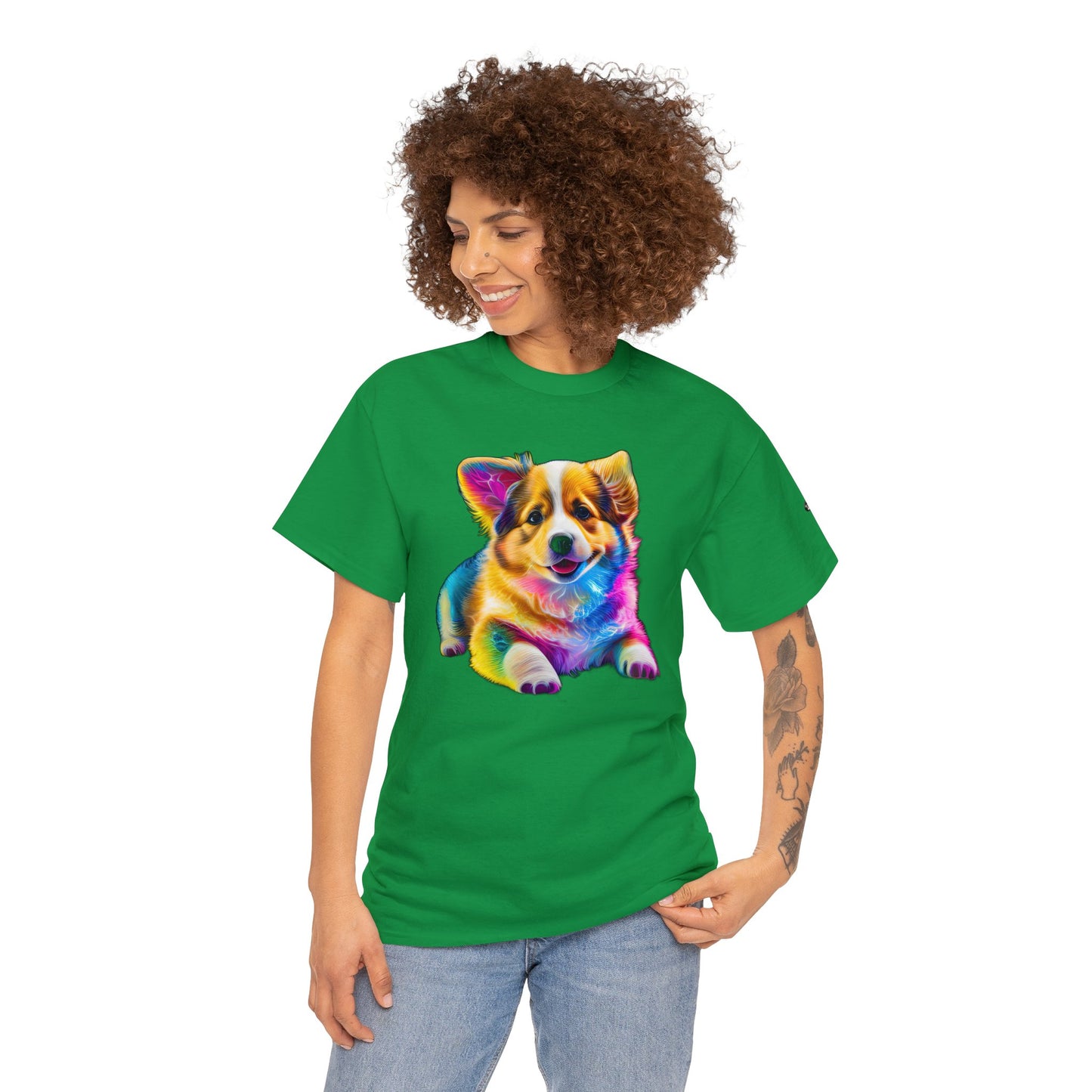 Colorful Corgi - Unisex Heavy Cotton Tee