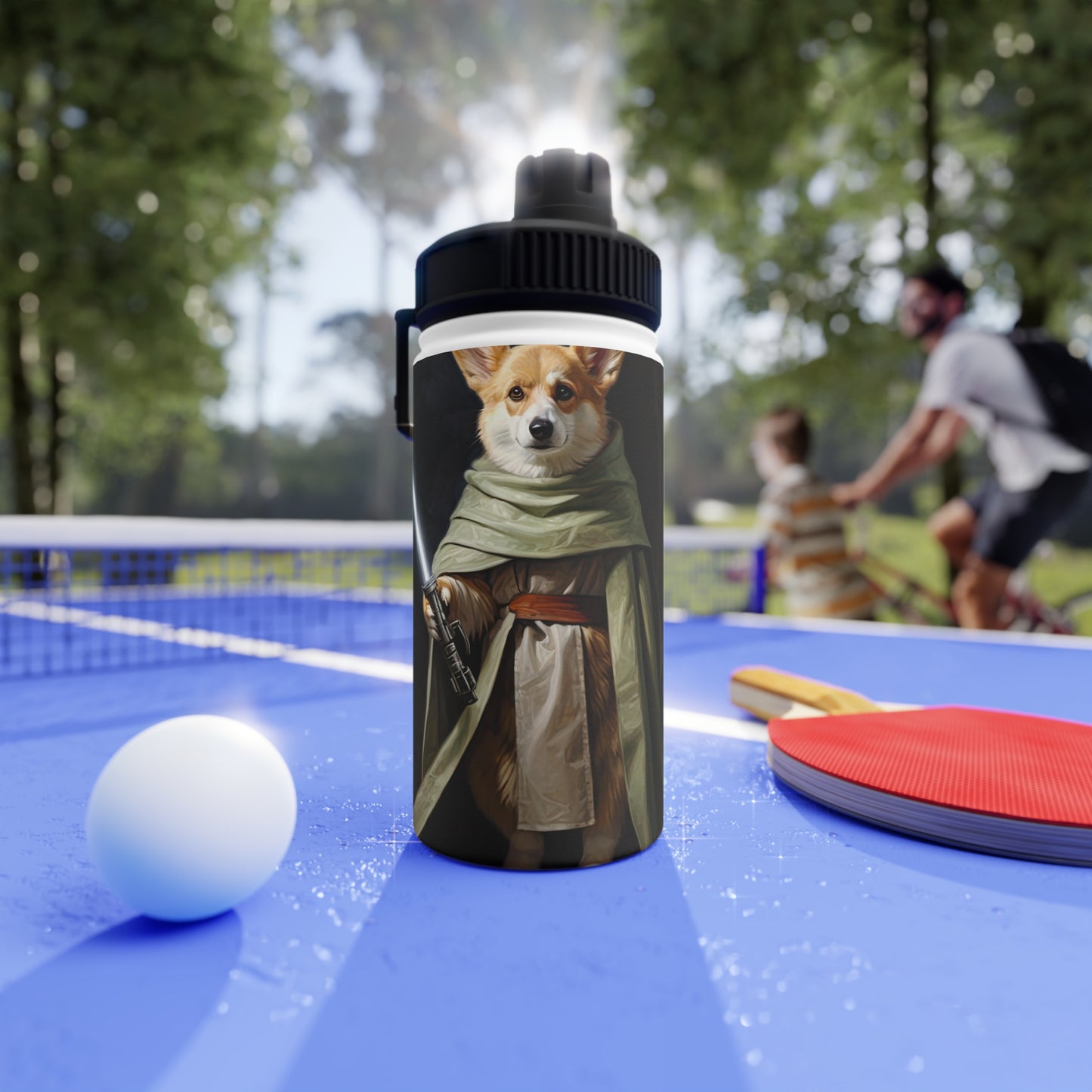 Jedi Corgi - Water Bottle with Sport Lid