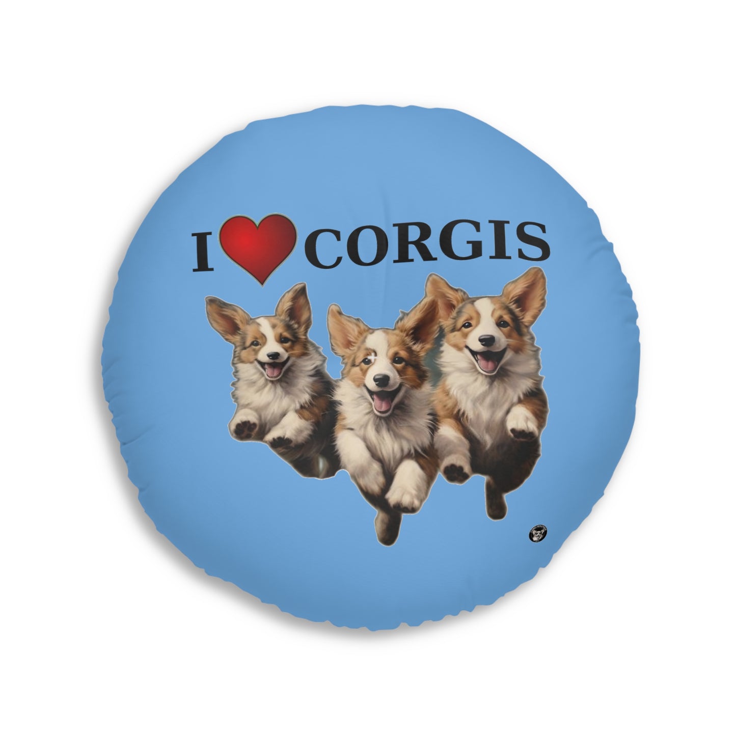 I Heart Corgis in Blue - Floor Pillow