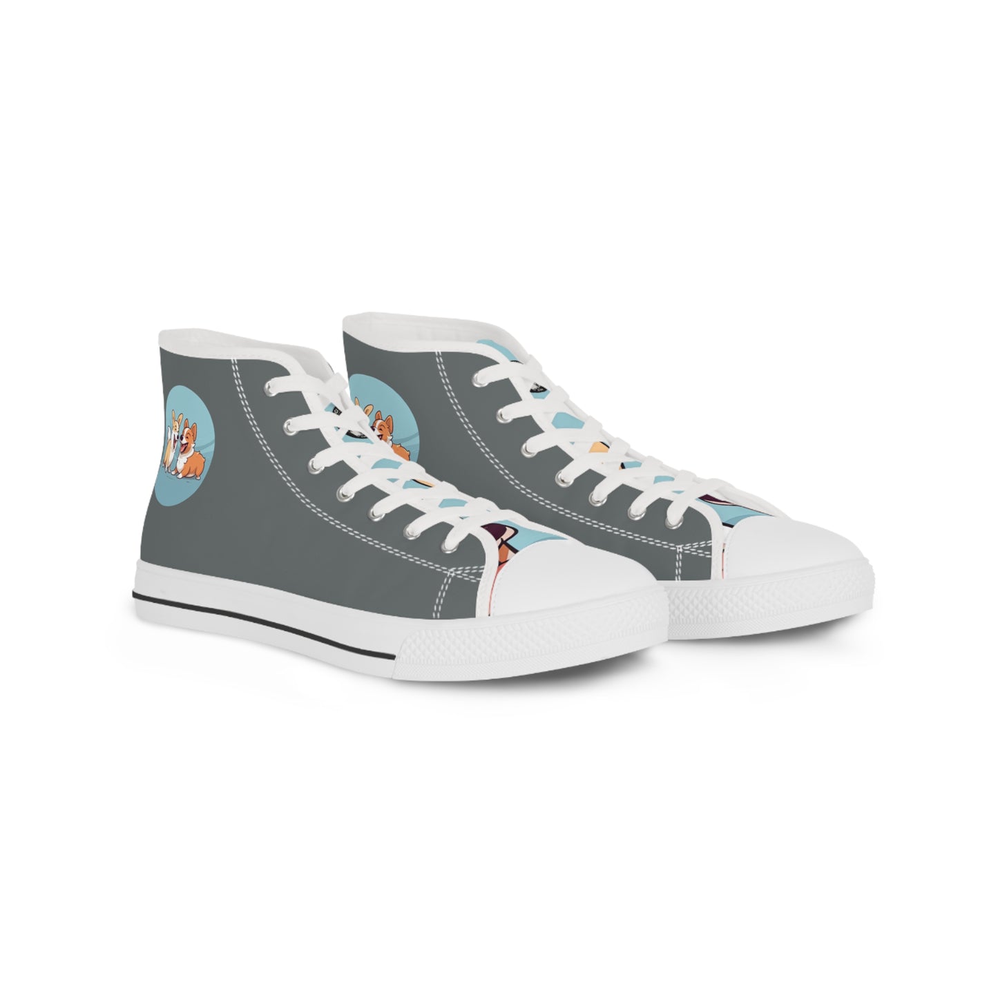 Corgi Couple - Men's High Top Sneakers