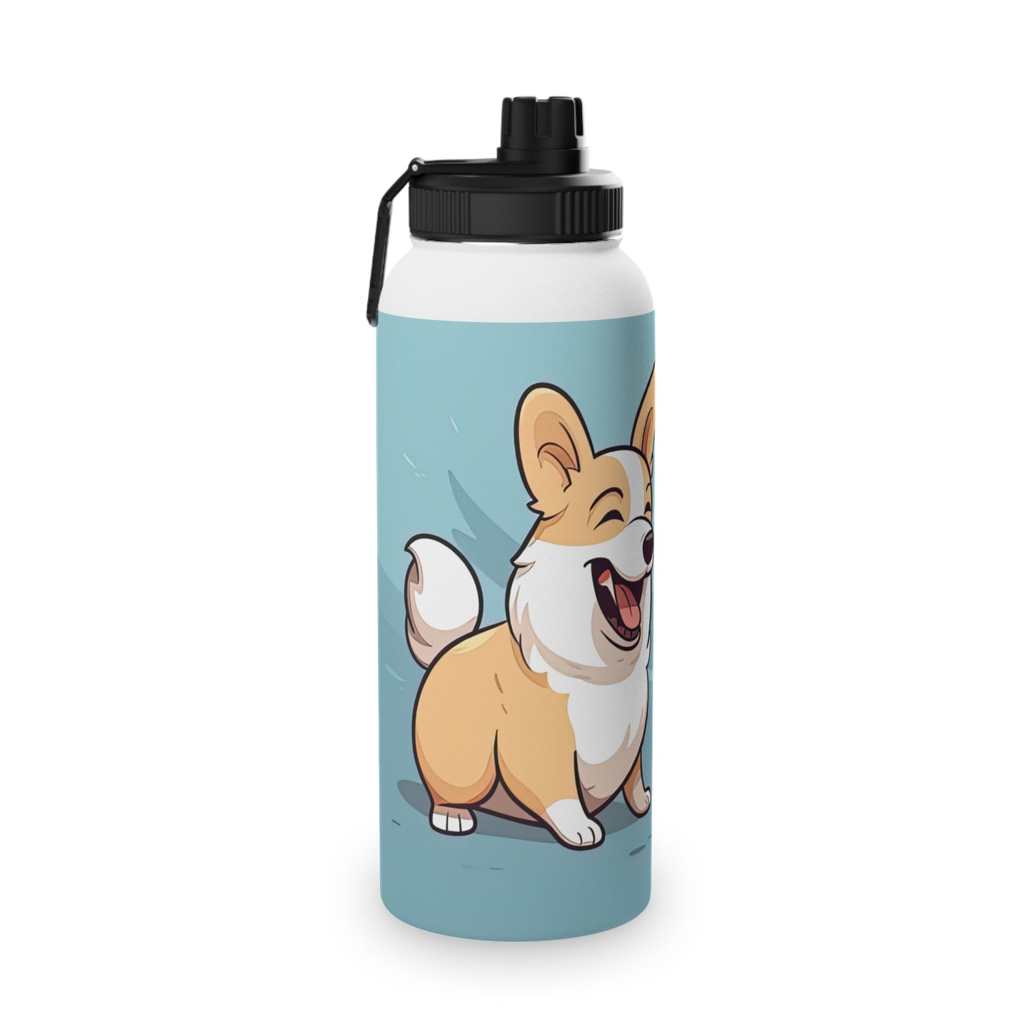 Corgi Couple - Water Bottle with Sport Lid