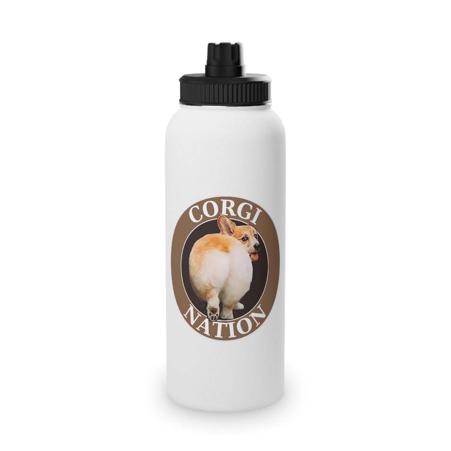 Corgi Nation - Water Bottle with Sport Lid