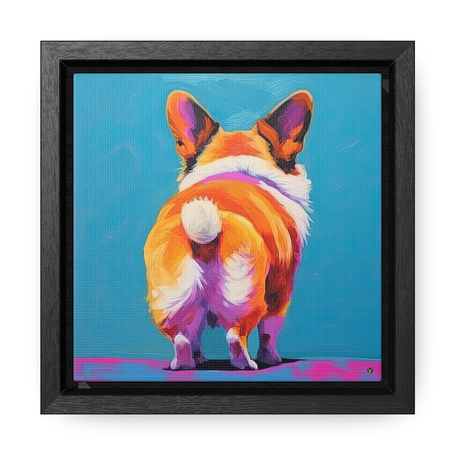 Corgi Butt - Framed on Canvas
