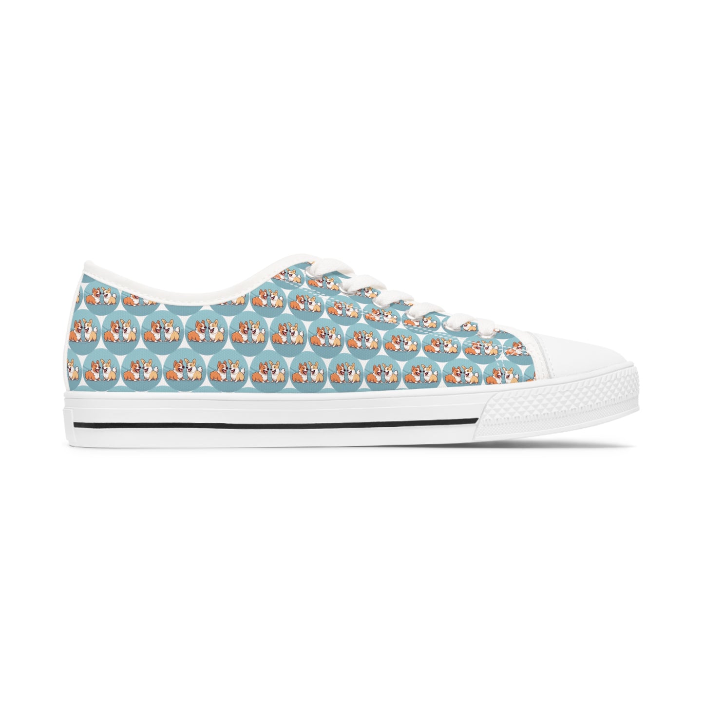 Corgi Couple Mosaic - Women's Low Top Sneakers