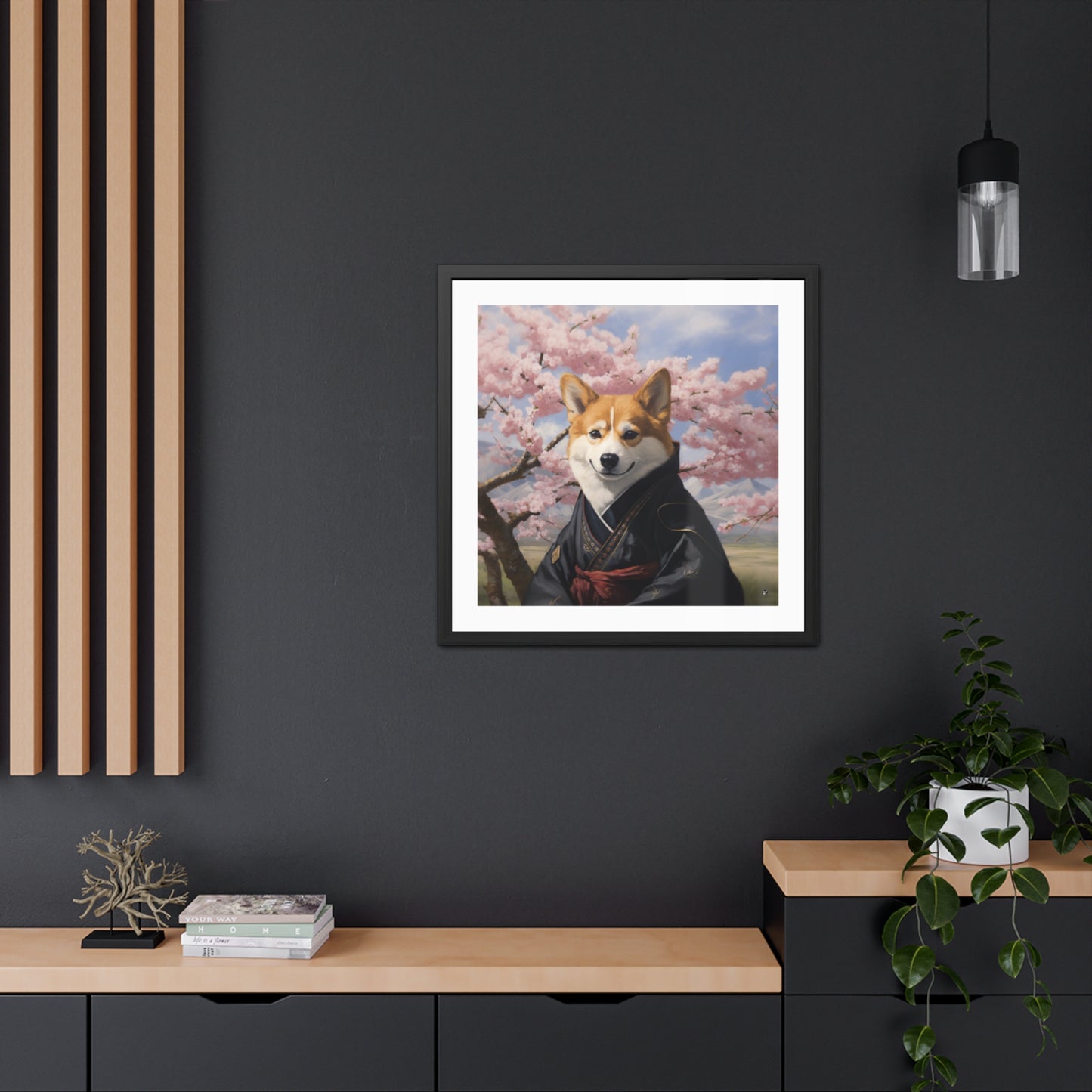 Impression encadrée Corgi ninja
