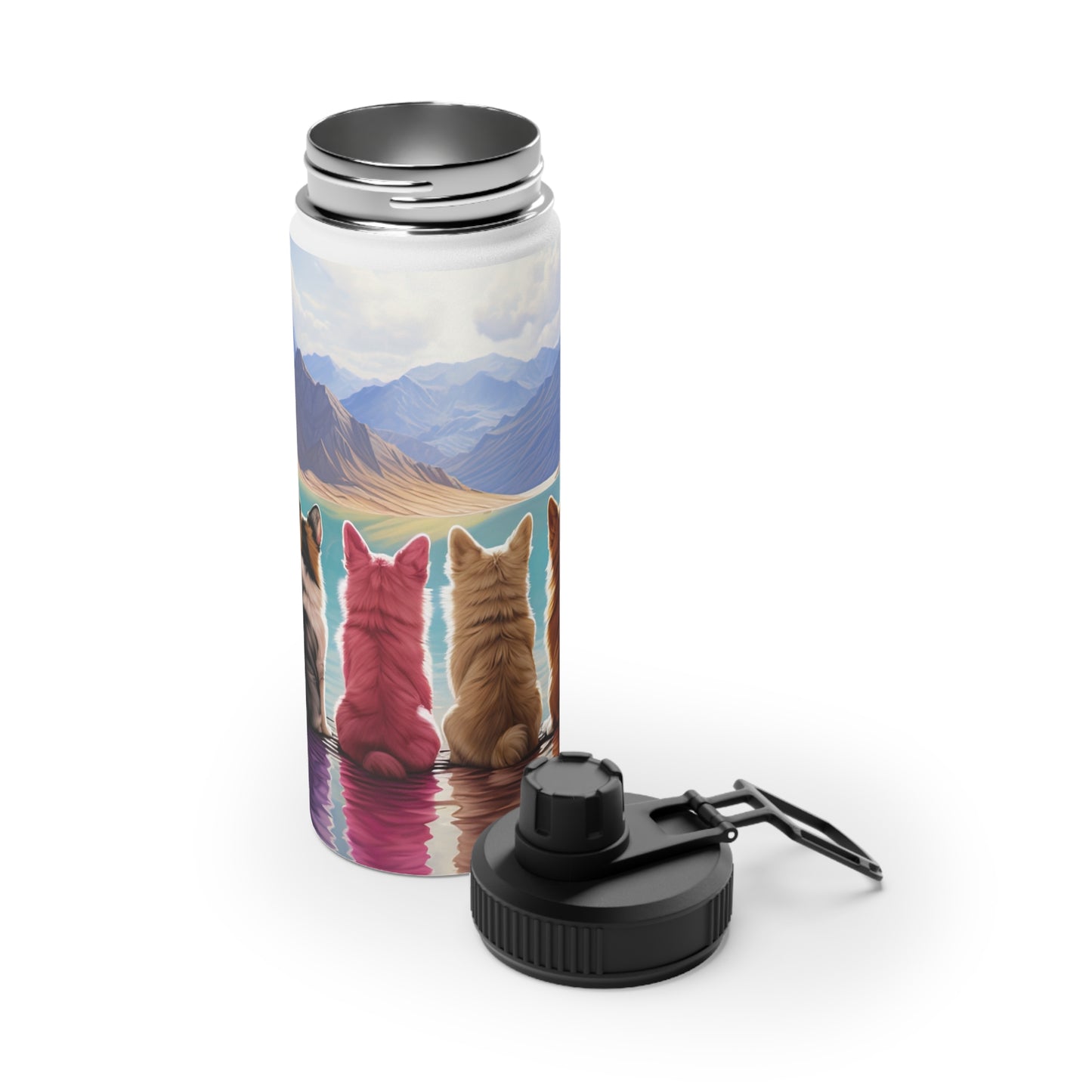 Corgi Lake - Water Bottle with Sport Lid