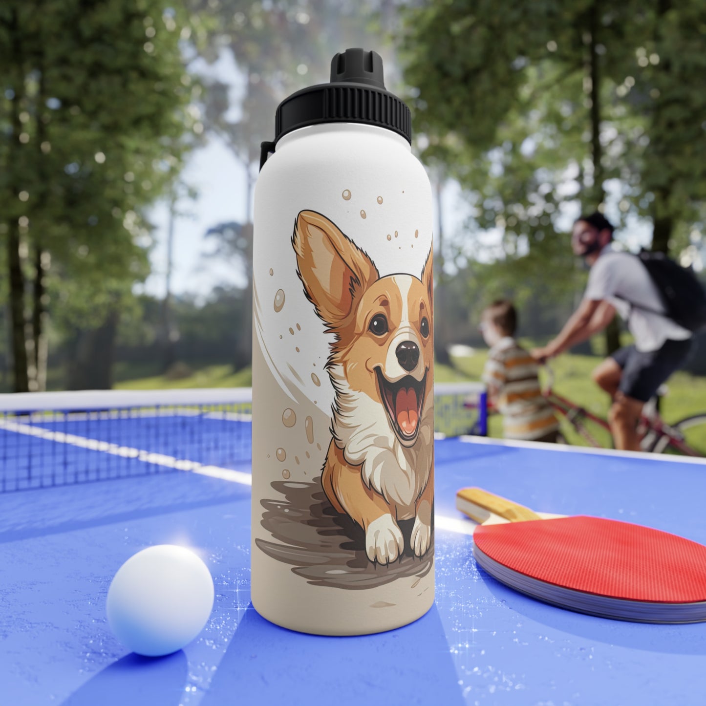 Corgi Cuteness - Water Bottle with Sport Lid