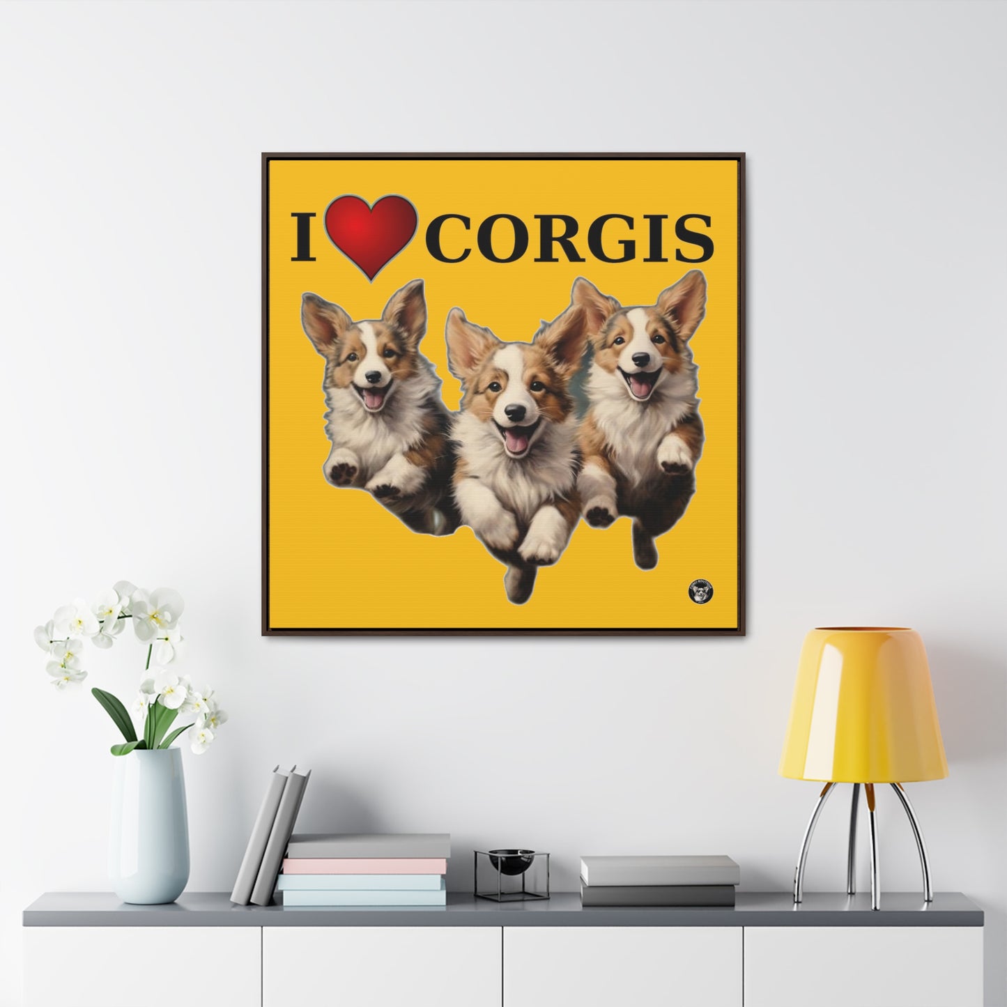 I Heart Corgis - Framed on Canvas