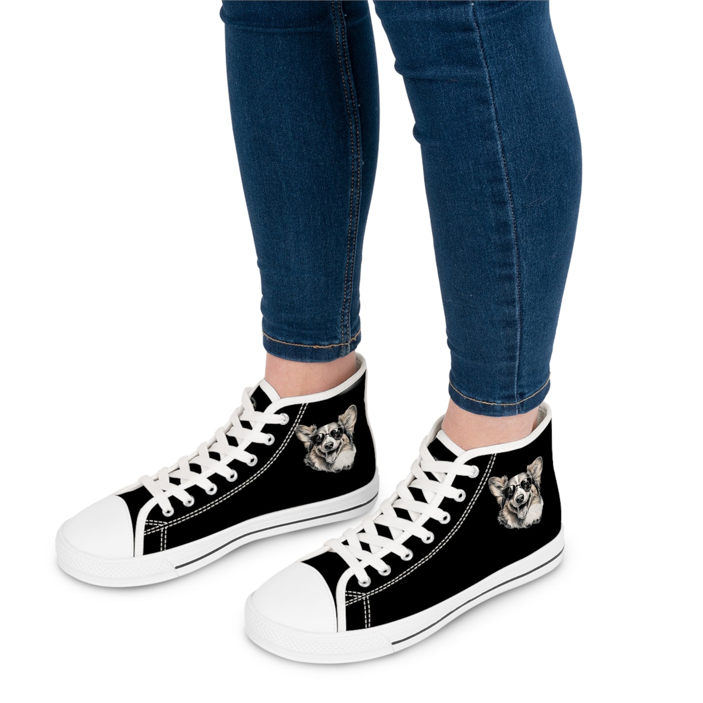 Corgi Cool - Women's High Top Sneakers