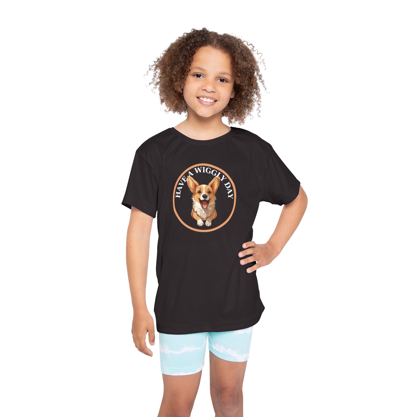 Have a Wiggly Day Kid's Sports Tee in Black