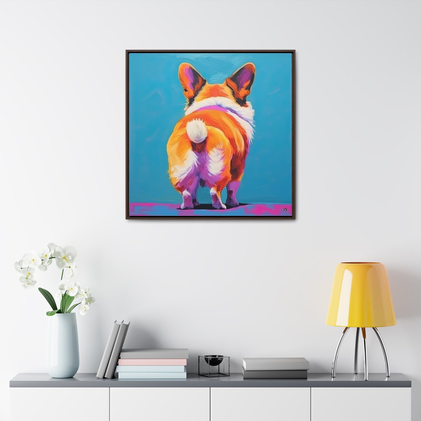 Corgi Butt - Framed on Canvas