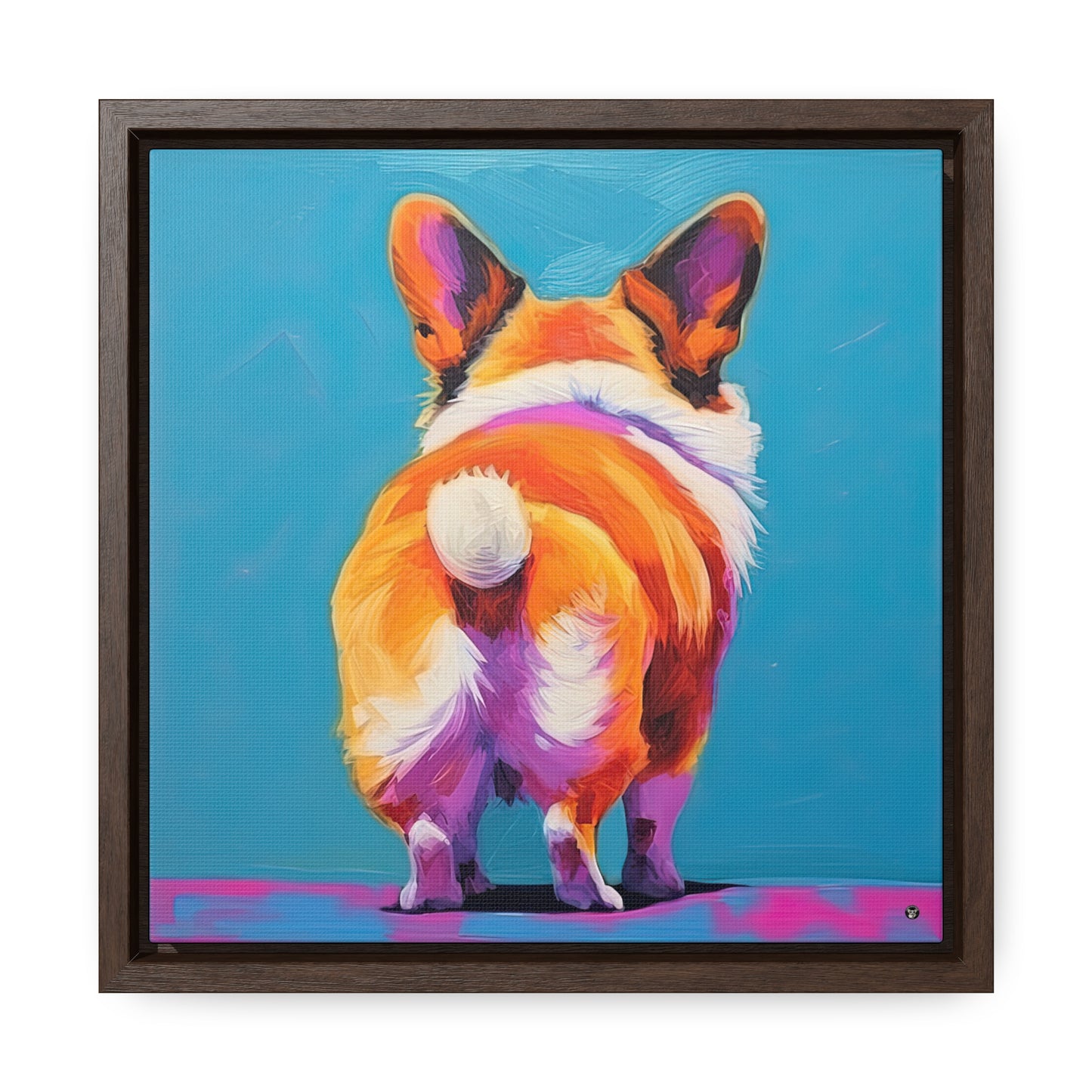 Corgi Butt - Framed on Canvas