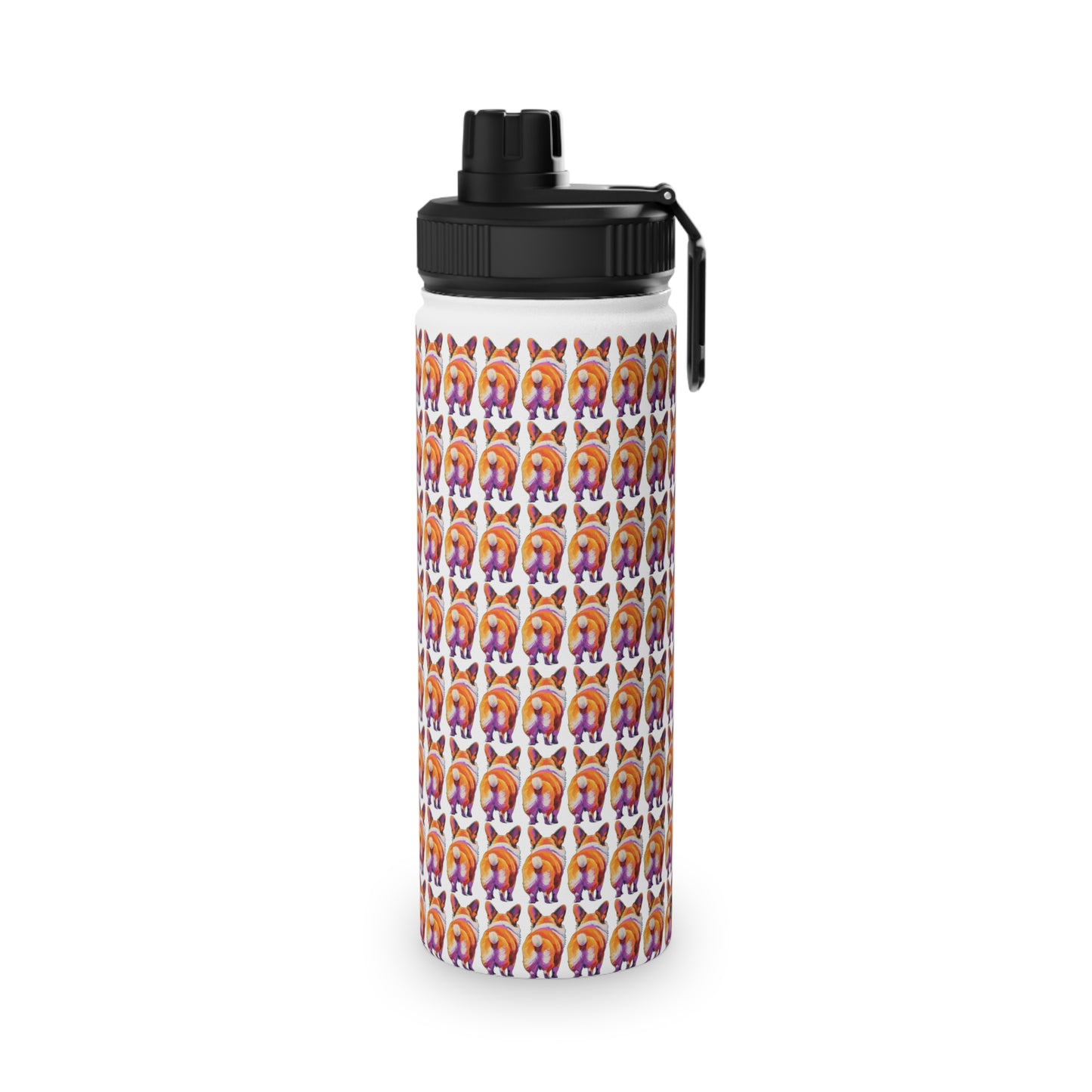 Corgi Butt Mosaic - Water Bottle with Sport Lid