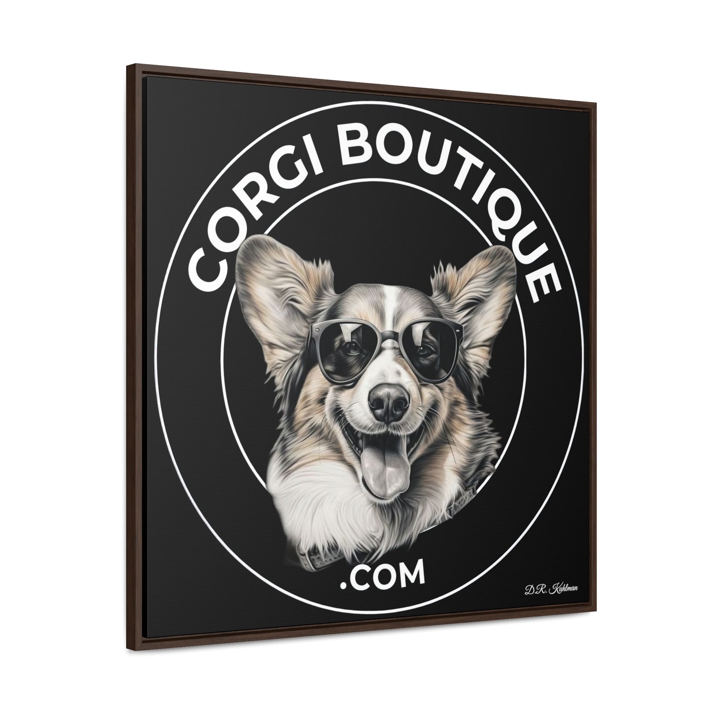 Corgi Boutique - Framed on Canvas