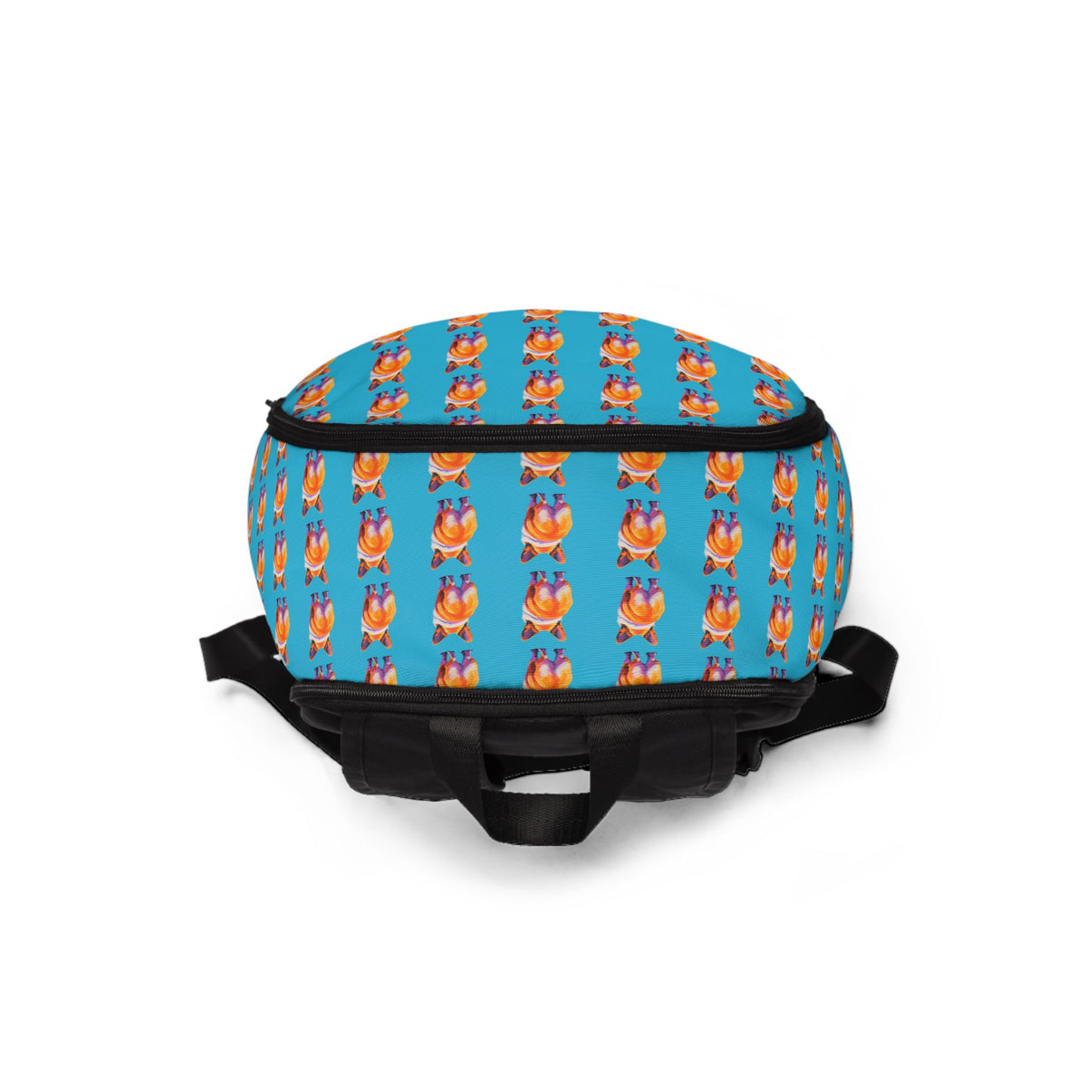 Corgi Butt Stripes Artistic Portrait Backpack — Fun & Funny Blue Corgi Rucksack