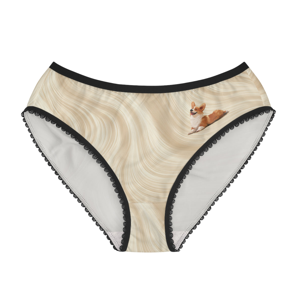 Giddy Sploot Panties - Creamy Champagne Corgi Undies