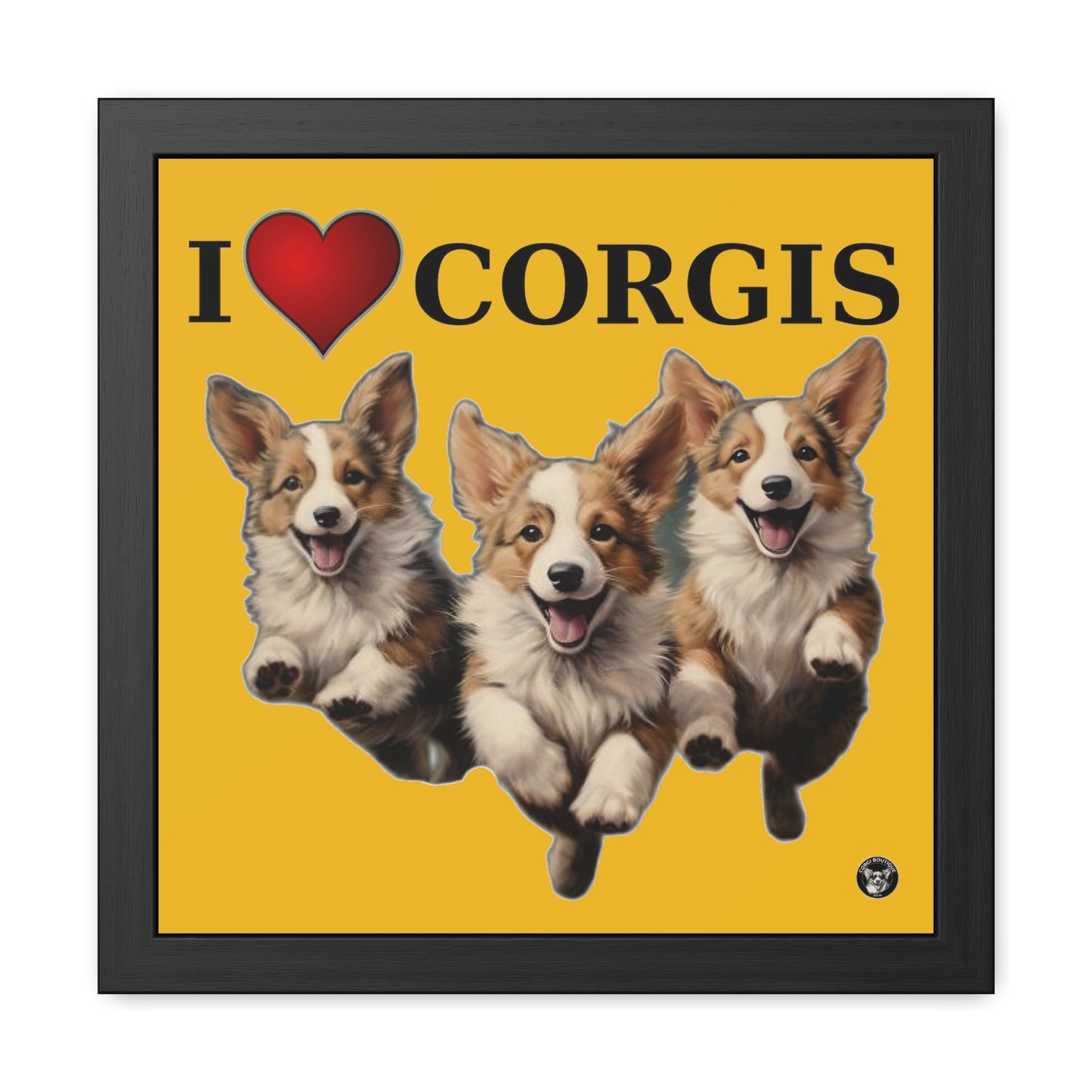 I Heart Corgis - Framed Print