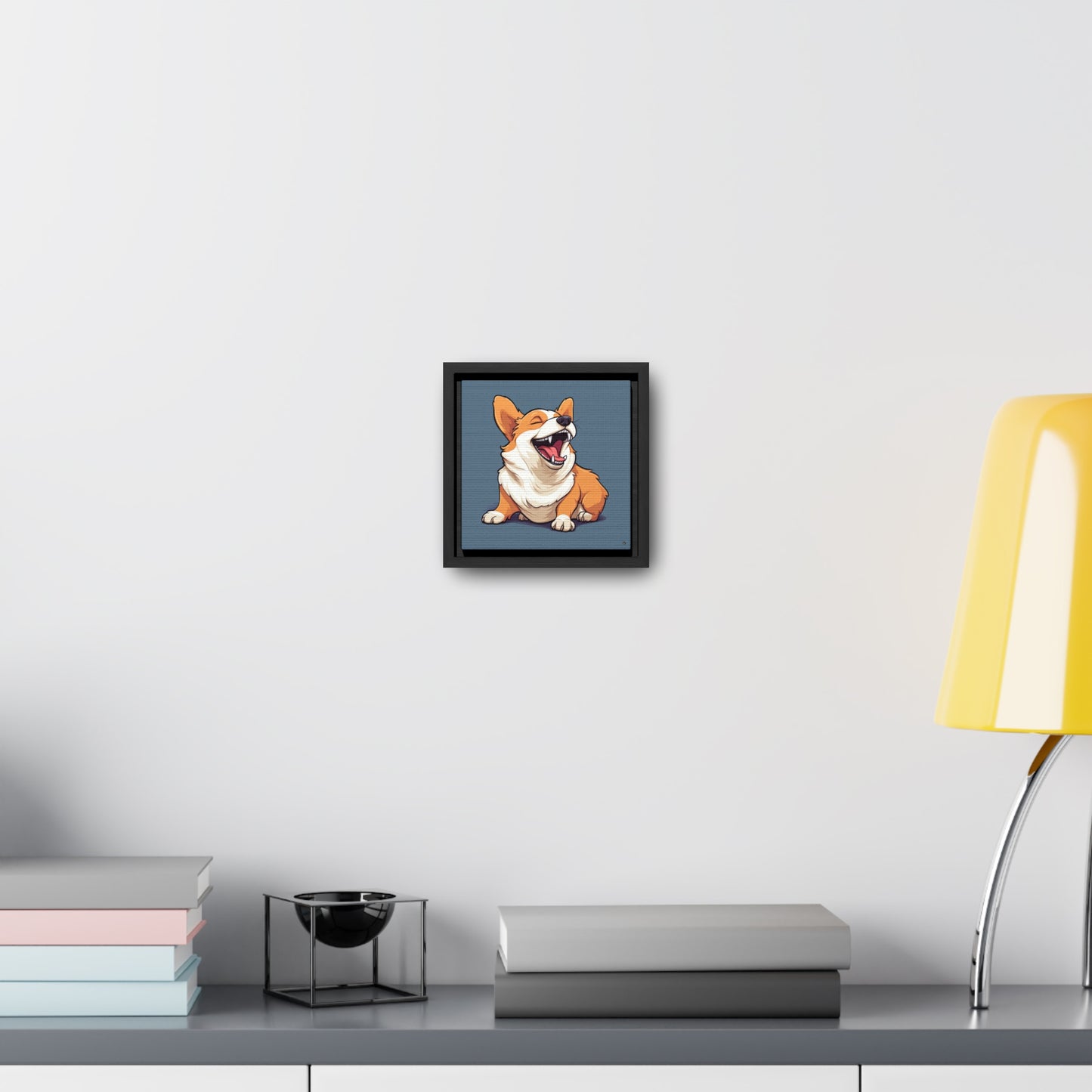Comical Corgi - Framed on Canvas