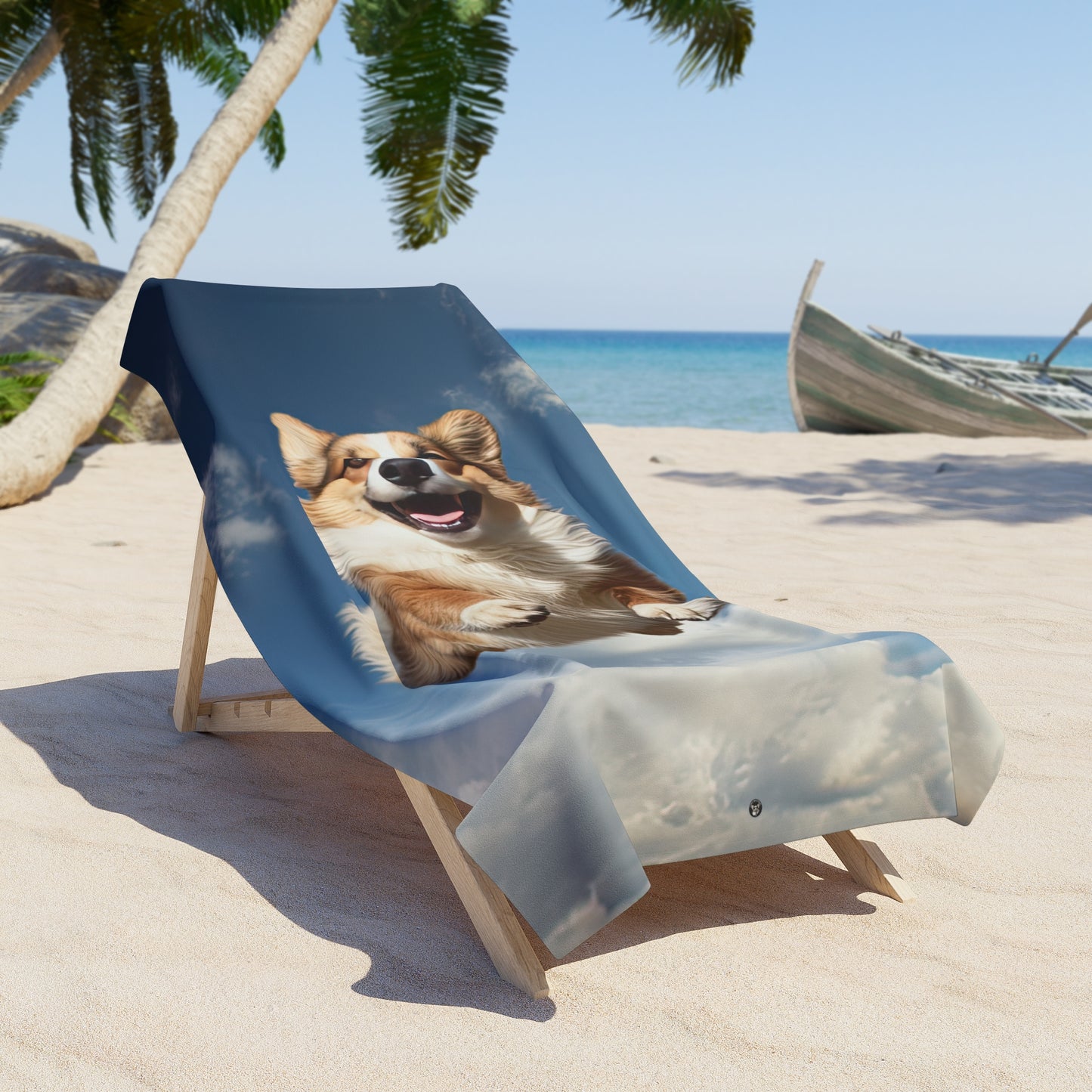 Super Corgi Beach Towel