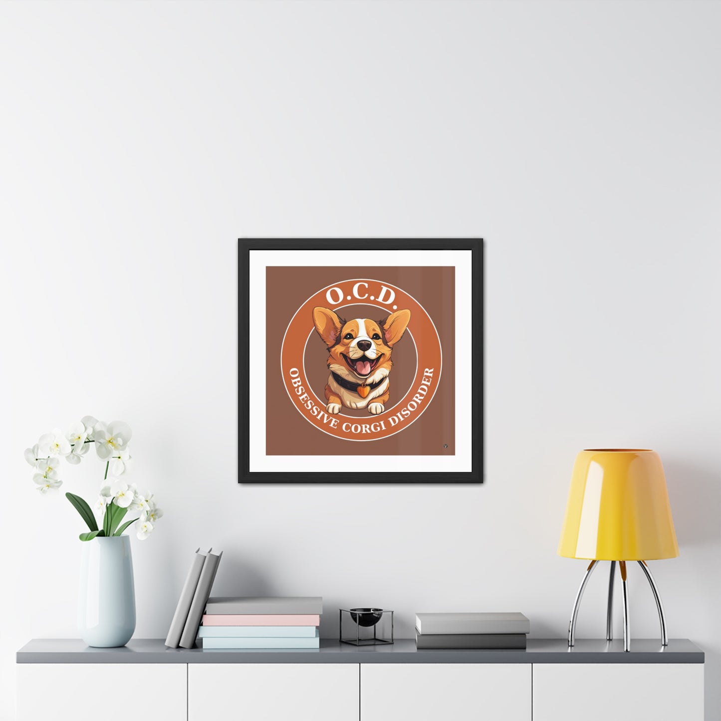 O.C.D. Obsessive Corgi Disorder - Framed Print