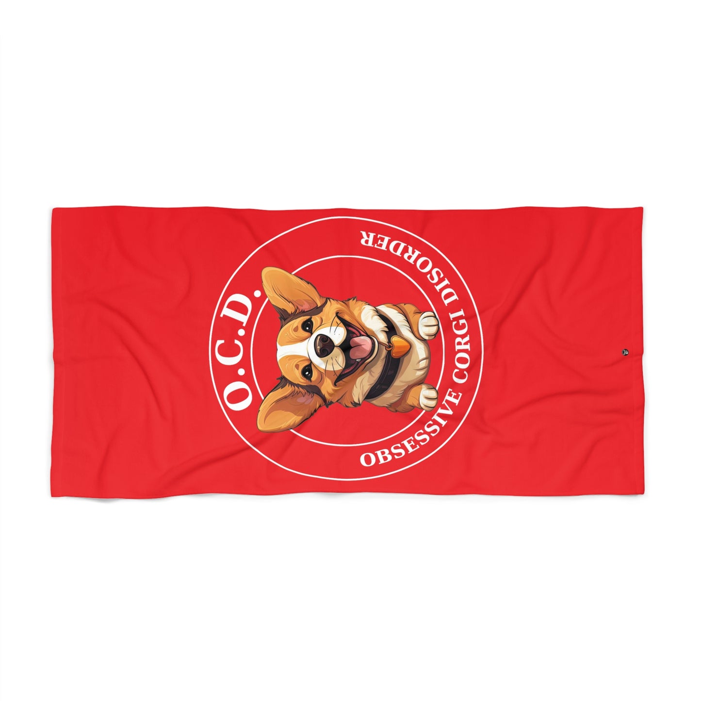 O.C.D. Obsessive Corgi Disorder - Beach Towel