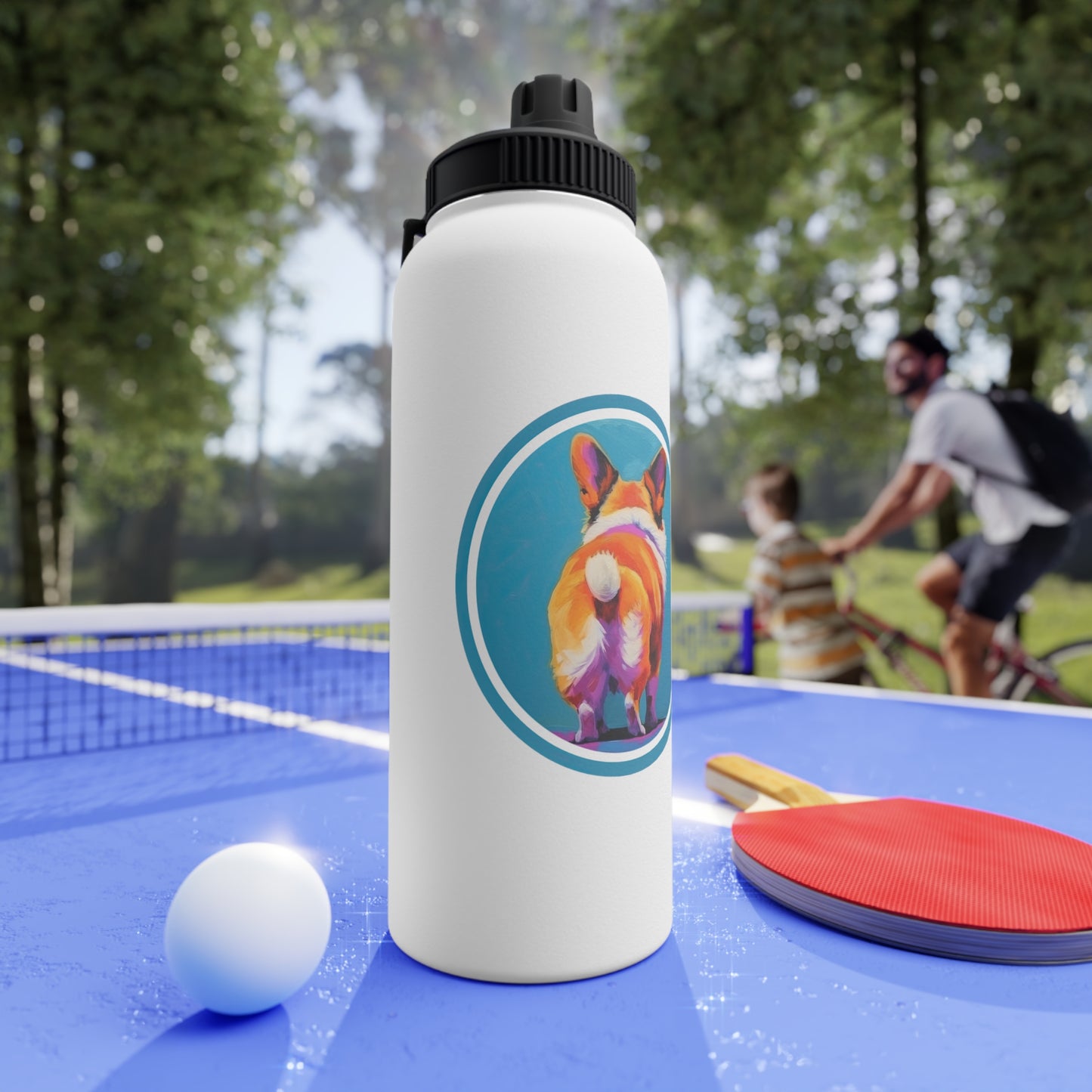Corgi Butt - Water Bottle with Sport Lid