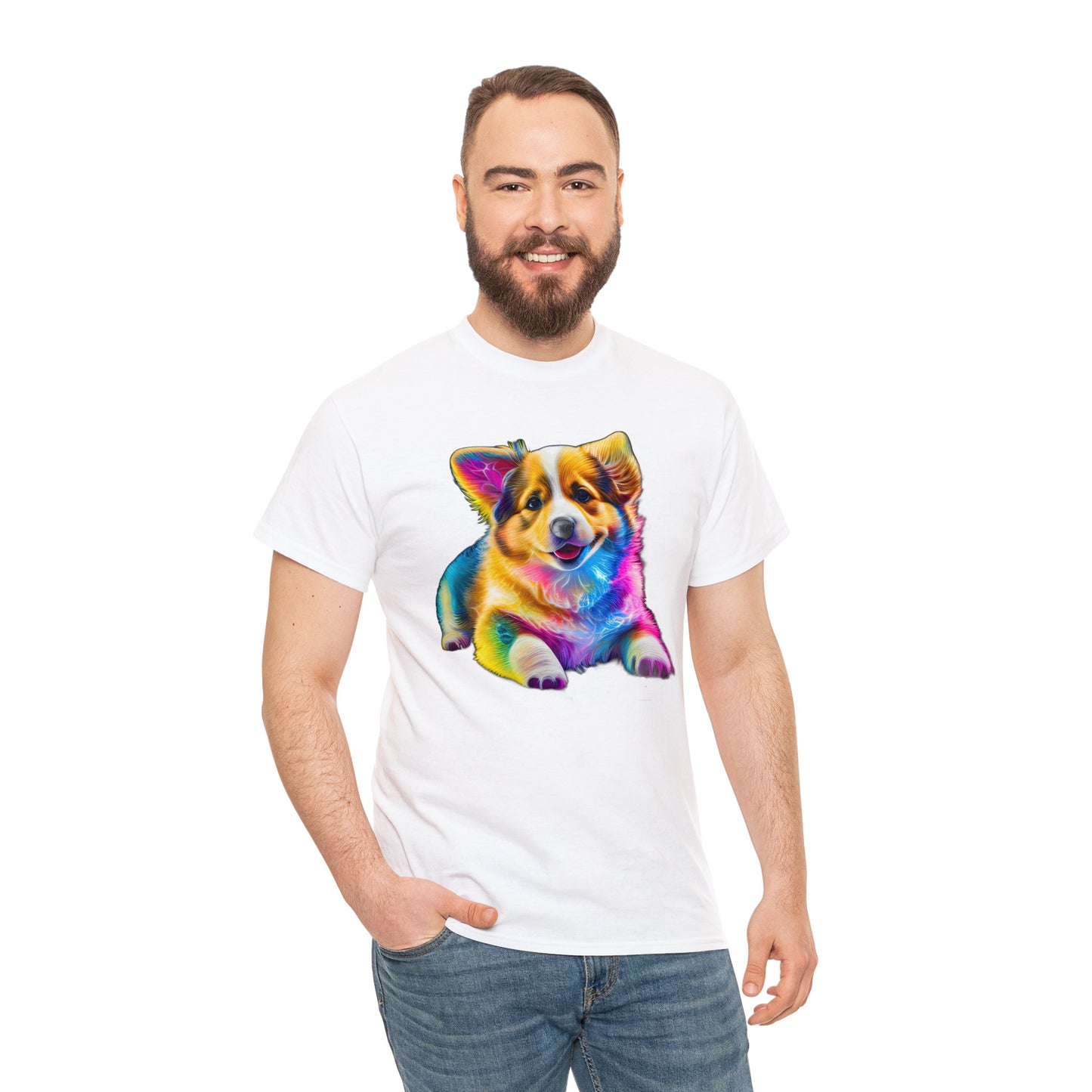 Colorful Corgi - Unisex Heavy Cotton Tee