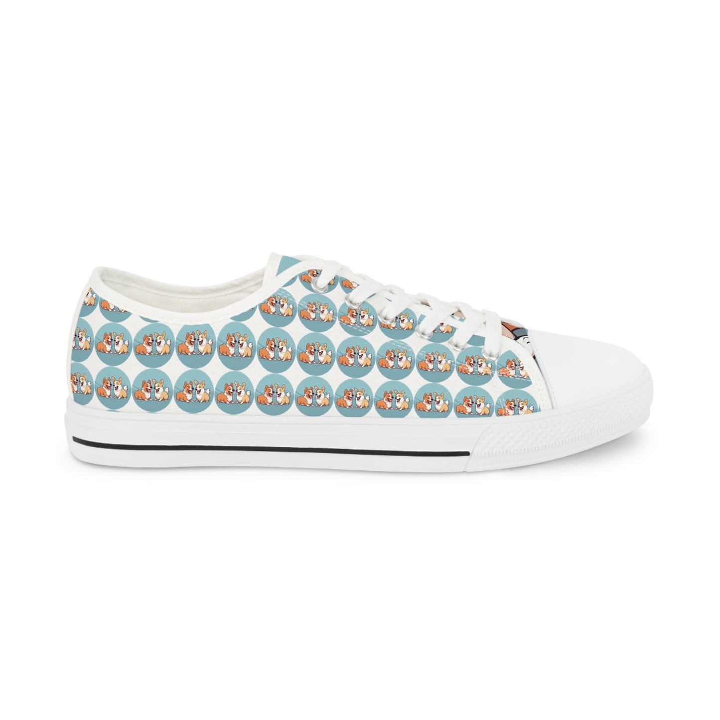 Corgi Couple Mosaic - Men's Low Top Sneakers