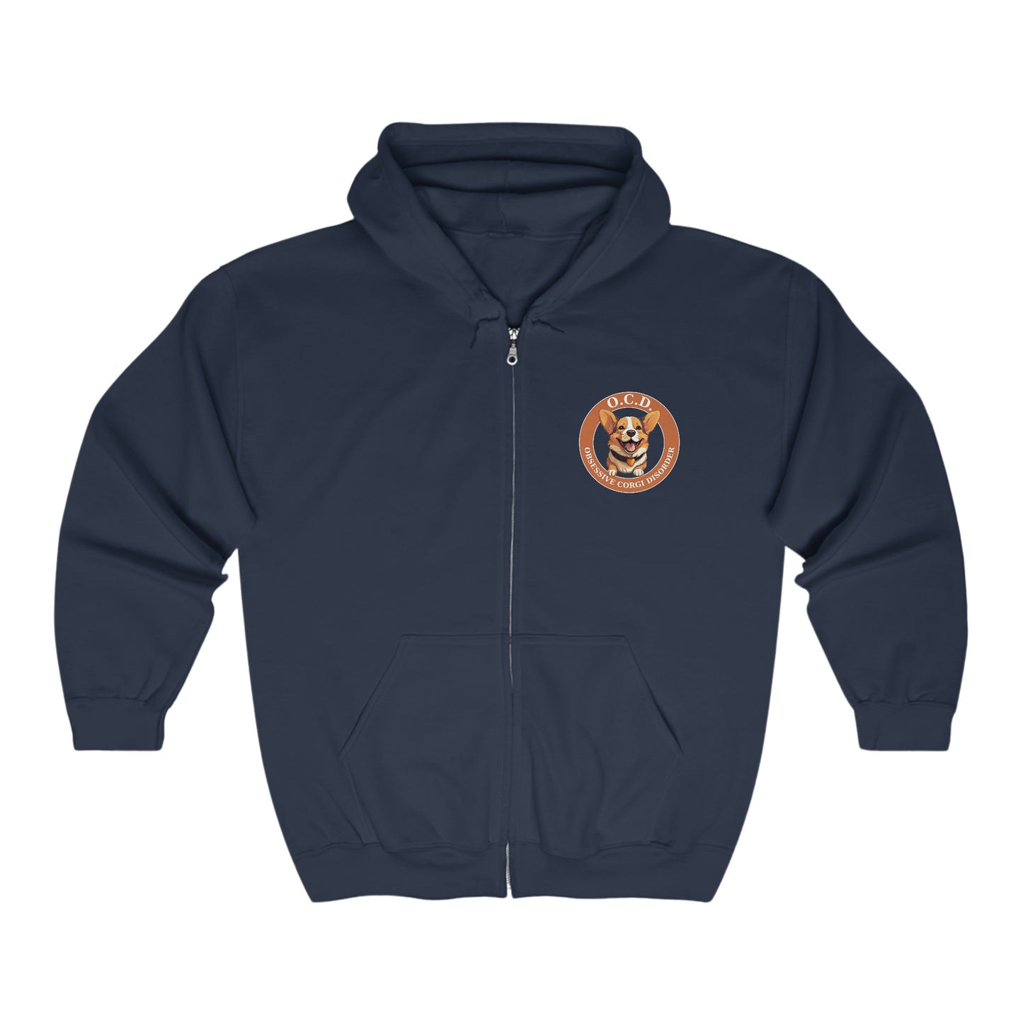 O.C.D. Obsessive Corgi Disorder - Zip Hoodie