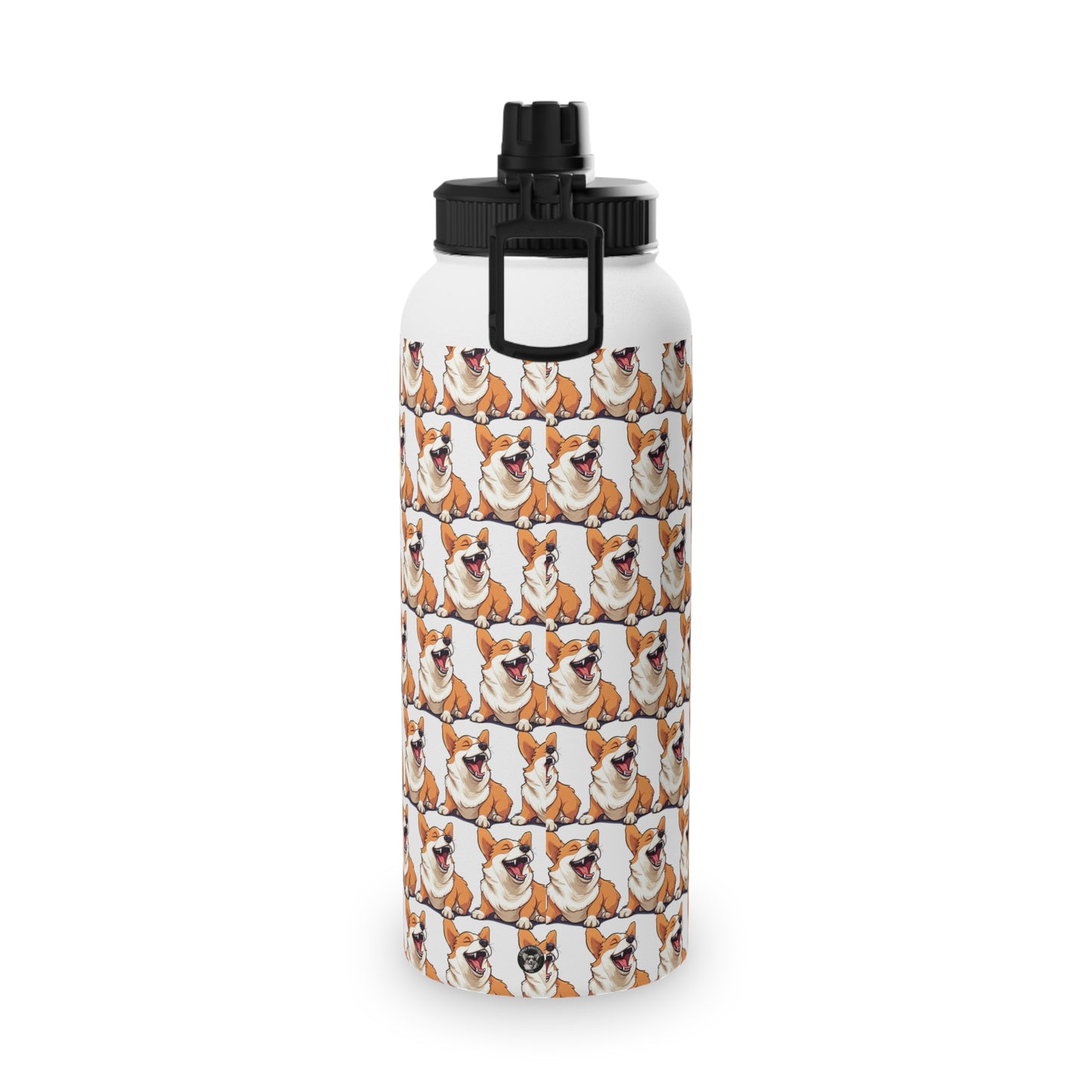 Comical Corgi Mosaic - Water Bottle with Sport Lid