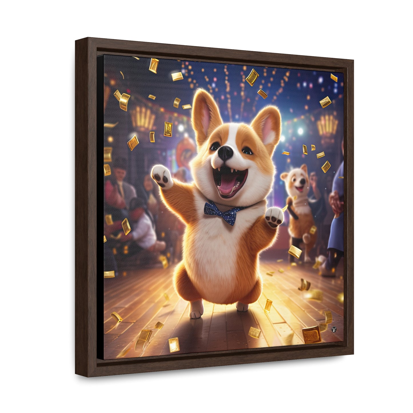 Boogaloo Corgi - Framed on Canvas