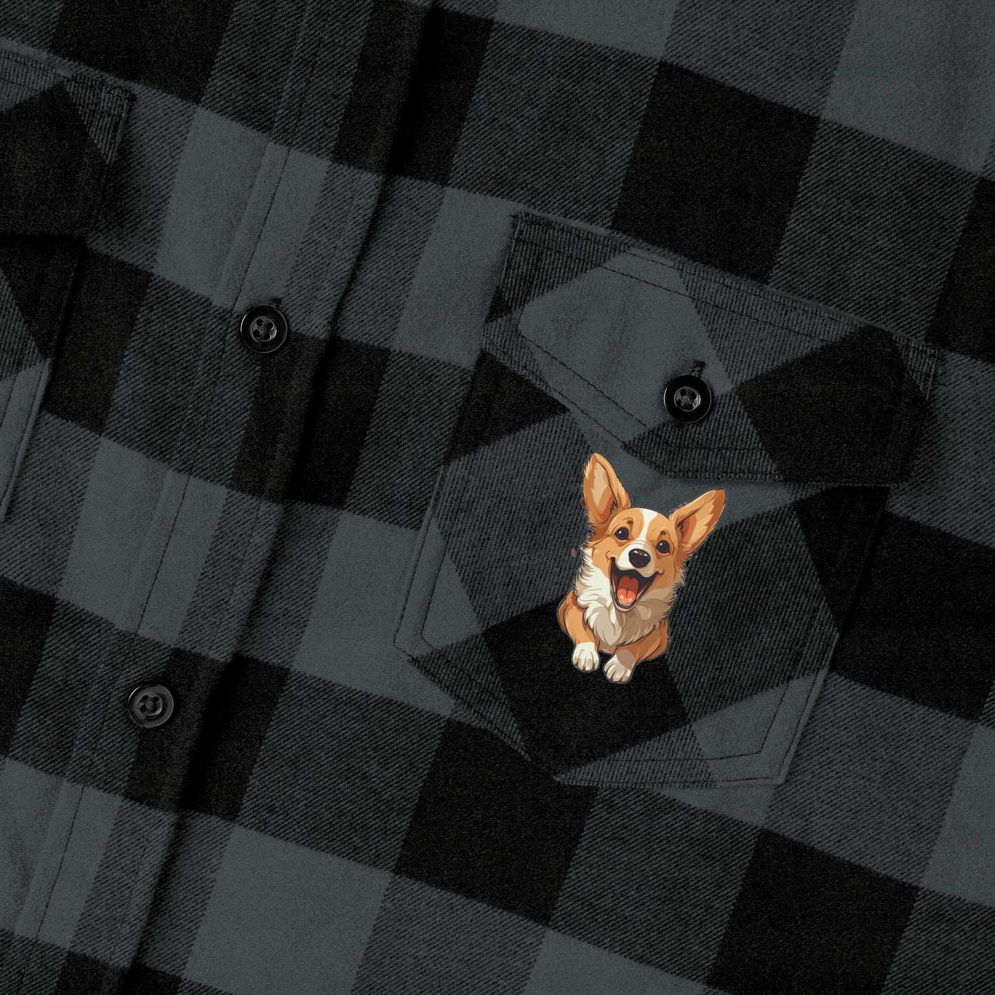 Corgi Cuteness - Flannel Shirt