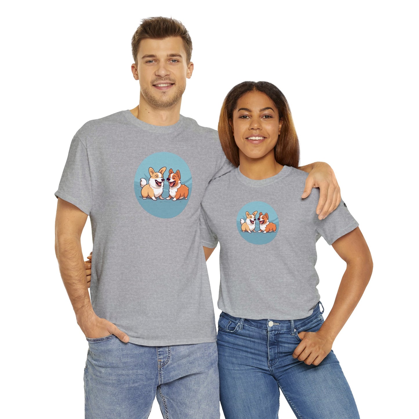 Corgi Couple - Unisex Heavy Cotton Tee