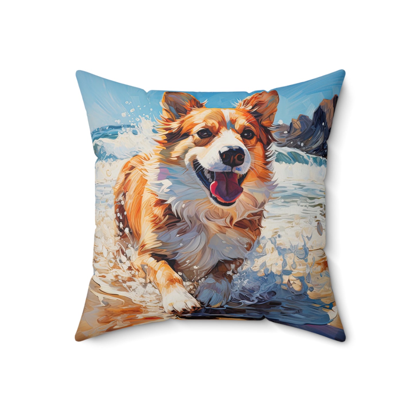 Coastal Corgi - Throw Pillow